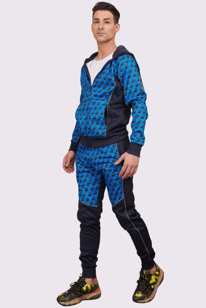 Men's Tracksuit Gradient Colored Pants Ziper With Pcokets Long sleeve Hoodie - Picture 12 of 15