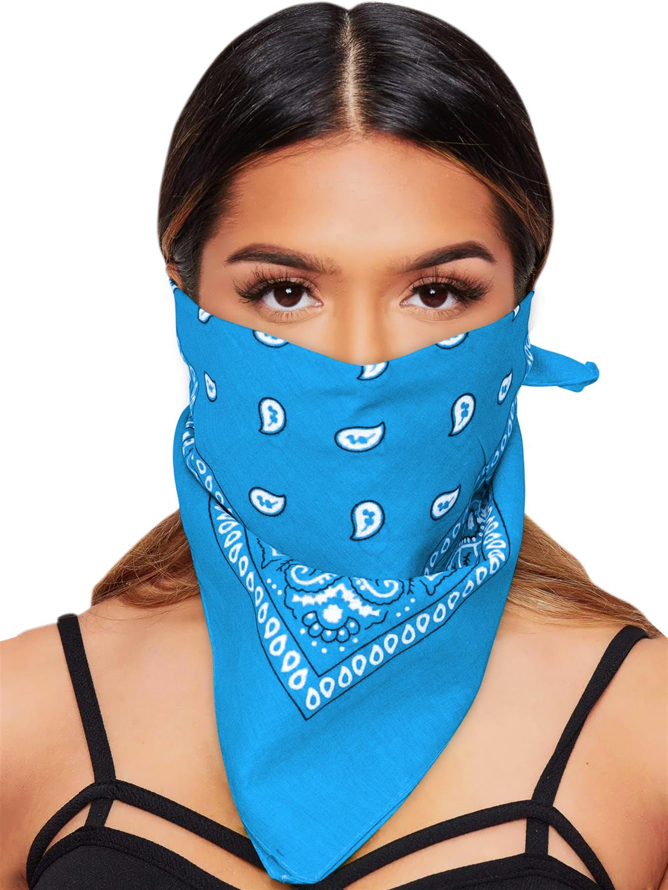 Paisley Bandana Cotton Scarf Headband Head Wear Mouth Protection Wrap Band Lot - Picture 53 of 63