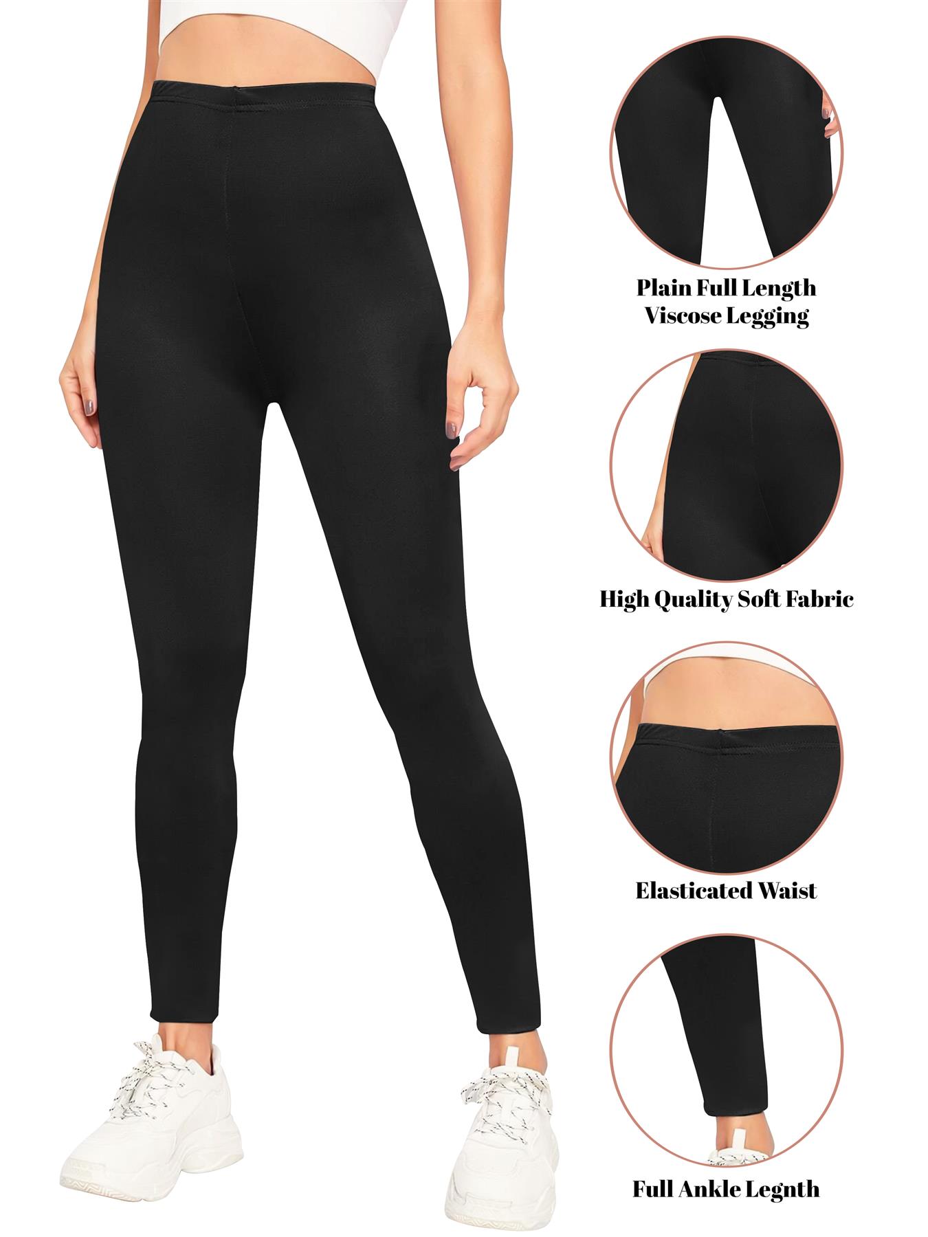 Womens Plain High Waist Leggings Trouser Fitness Gym Yoga Comfy Leggings Lot - Picture 6 of 68