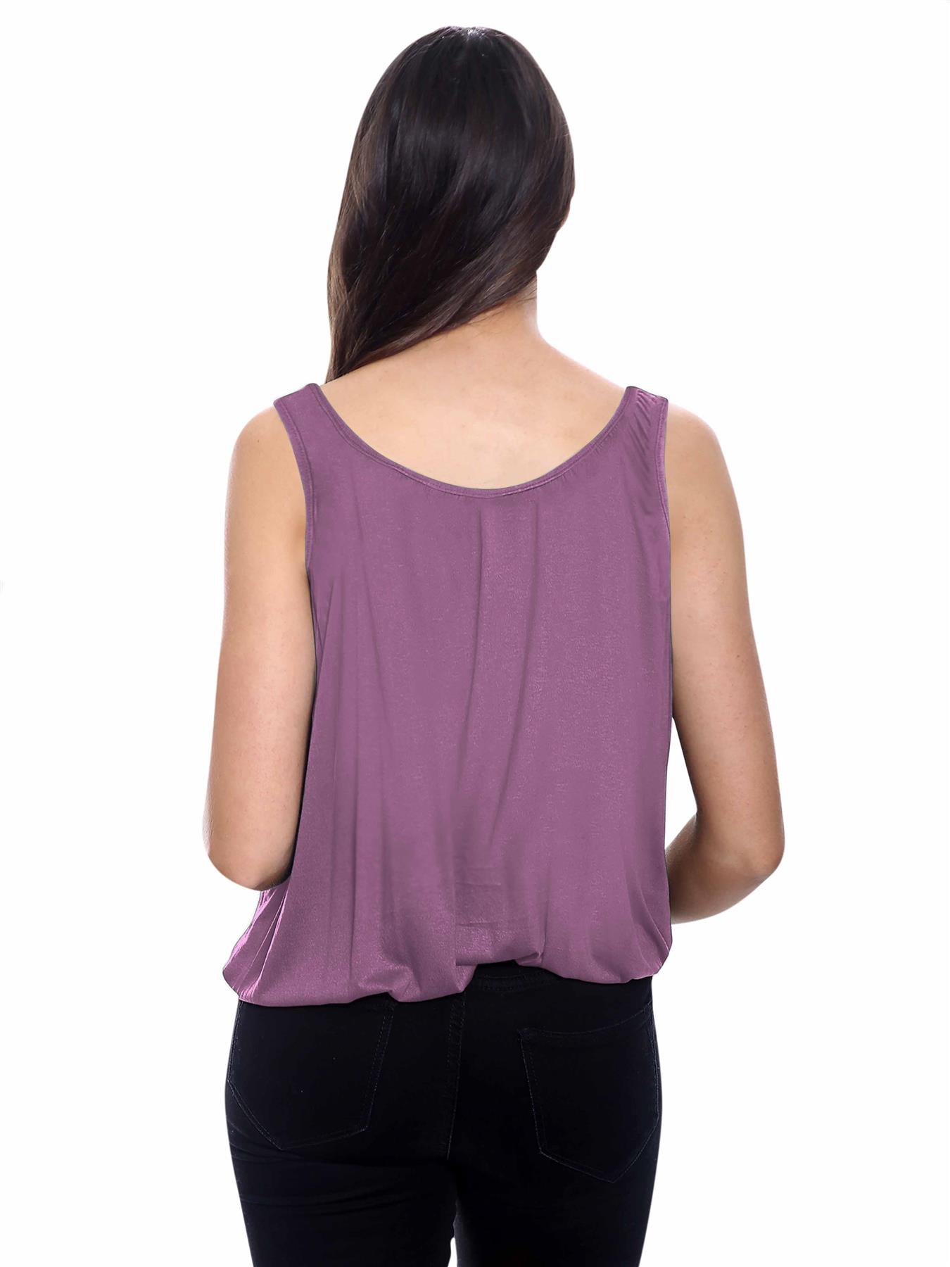 Womens Vest Tops Italian Summer Holiday Loose Fit Camisole Sleeveless Tank Top - Picture 46 of 82