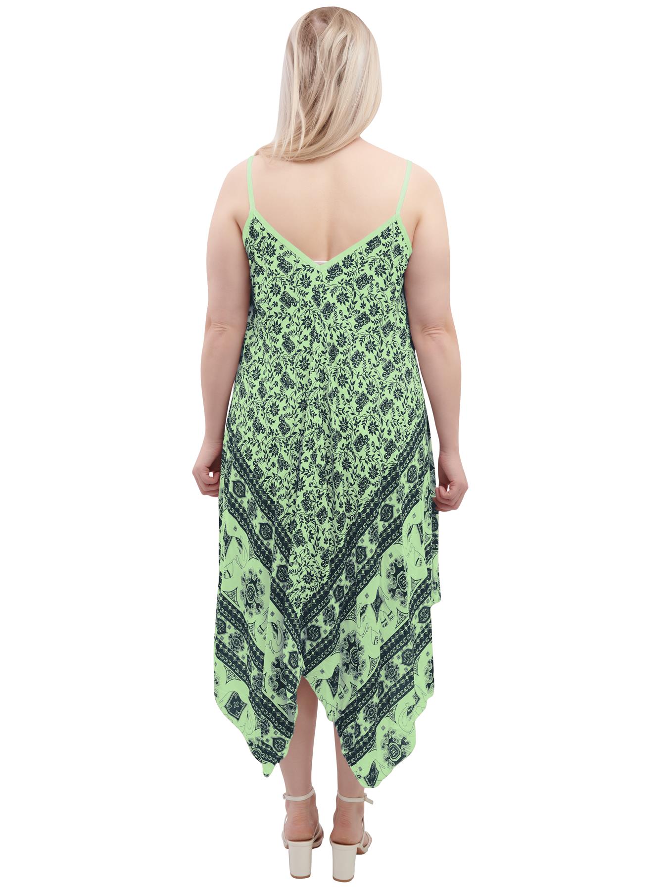 Womens Sleeveless Italian V Neck Hanky Dress Elephant Print Strappy Summer Maxi - Picture 45 of 72