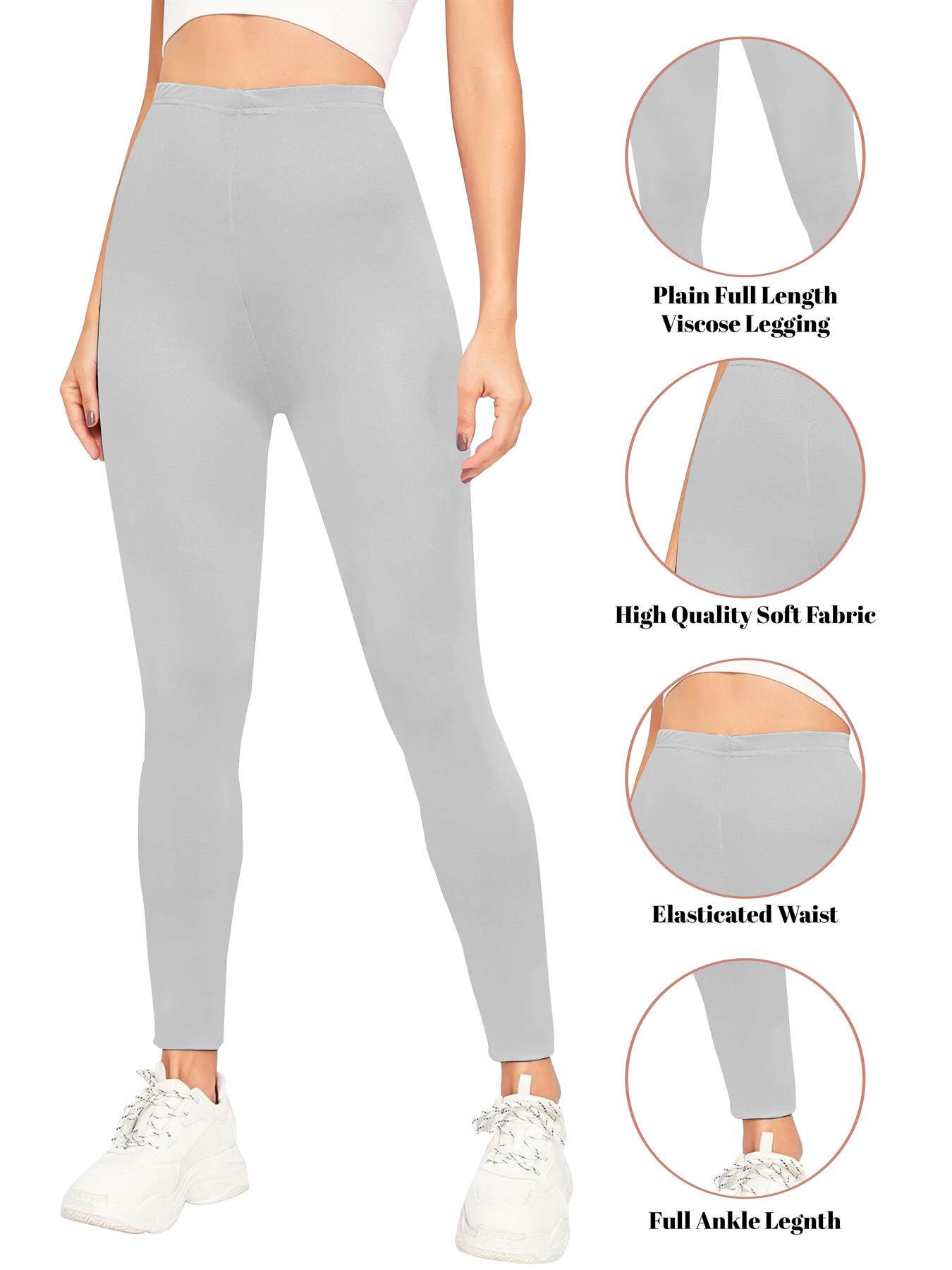 Womens Plain High Waist Leggings Trouser Fitness Gym Yoga Comfy Leggings Lot - Picture 39 of 68