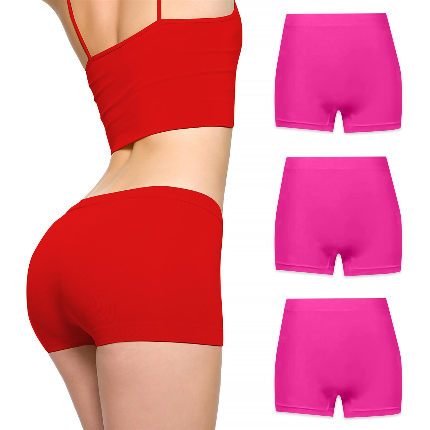 Womens Ladies Plain Underwear High Waist Seamless Stretch Boxer Shorts Pants Lot - Picture 14 of 121