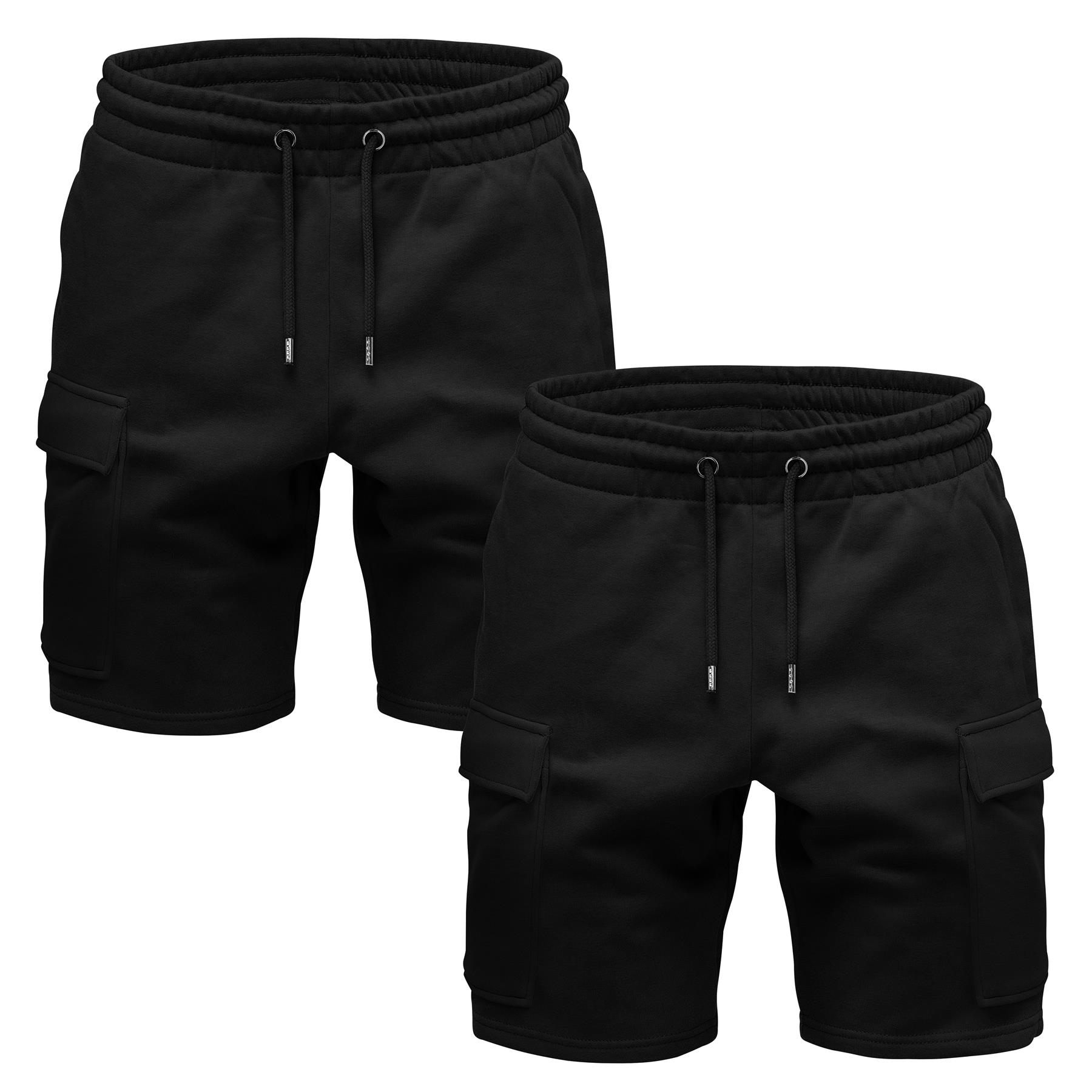 2 Pack Cargo Combat Fleece Shorts for Mens Summer Knee Length Gym Short Pants - Picture 3 of 6