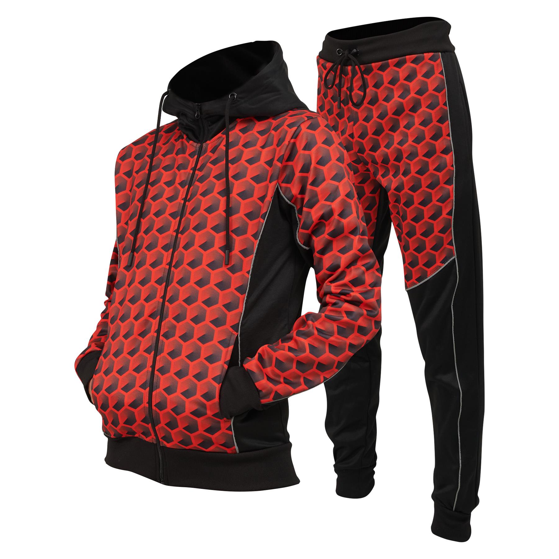 Men's Tracksuit Gradient Colored Pants Ziper With Pcokets Long sleeve Hoodie - Picture 7 of 15