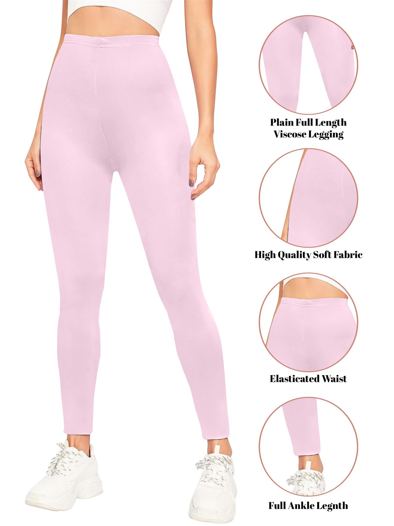 Womens Plain High Waist Leggings Trouser Fitness Gym Yoga Comfy Leggings Lot - Picture 15 of 68