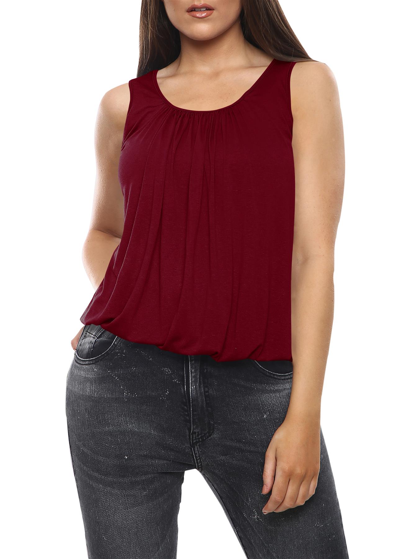 Womens Vest Tops Italian Summer Holiday Loose Fit Camisole Sleeveless Tank Top - Picture 81 of 82