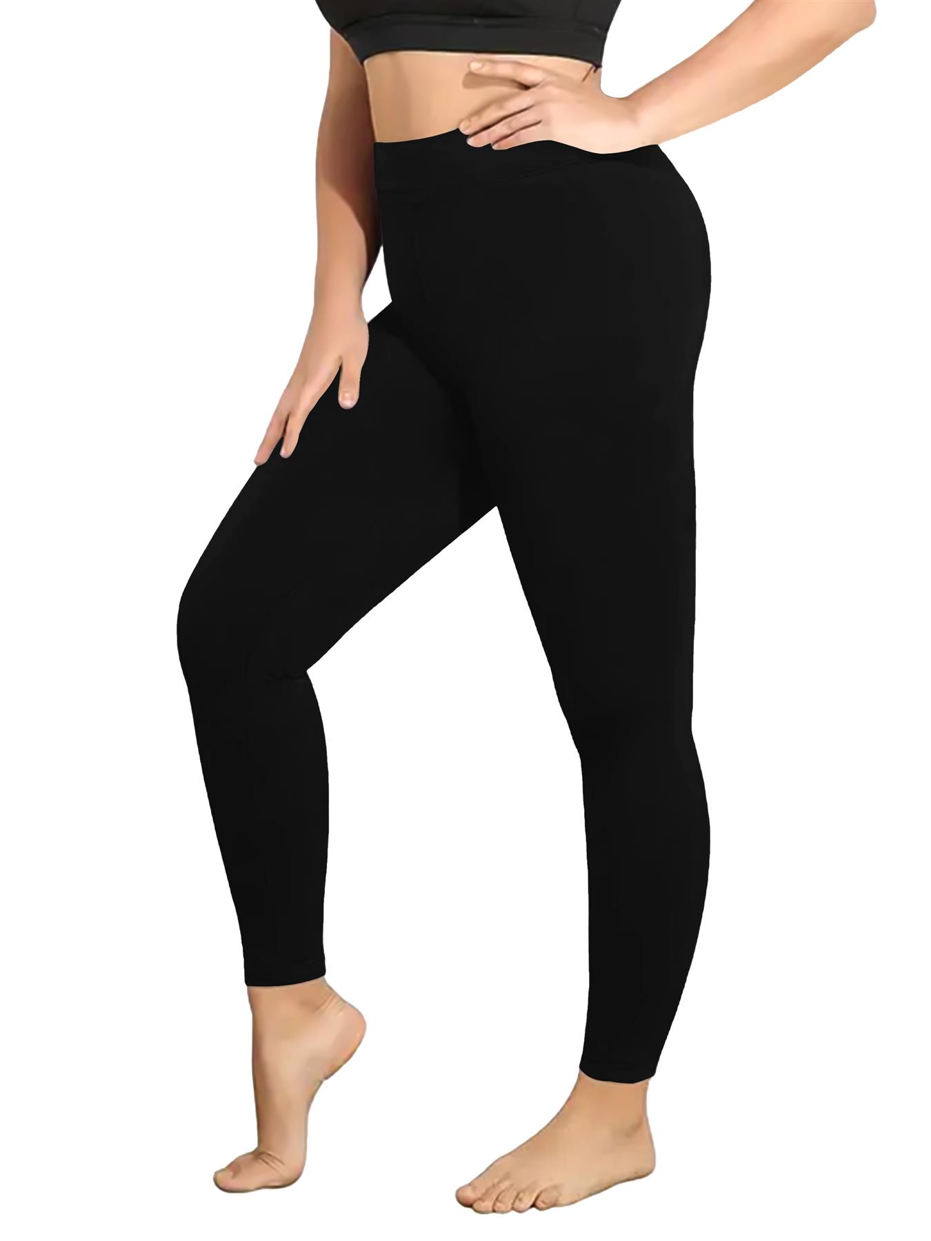 Women Warm Thick Fleece Lined Full Length Leggings Soft High Waist Elasticated - Picture 3 of 10
