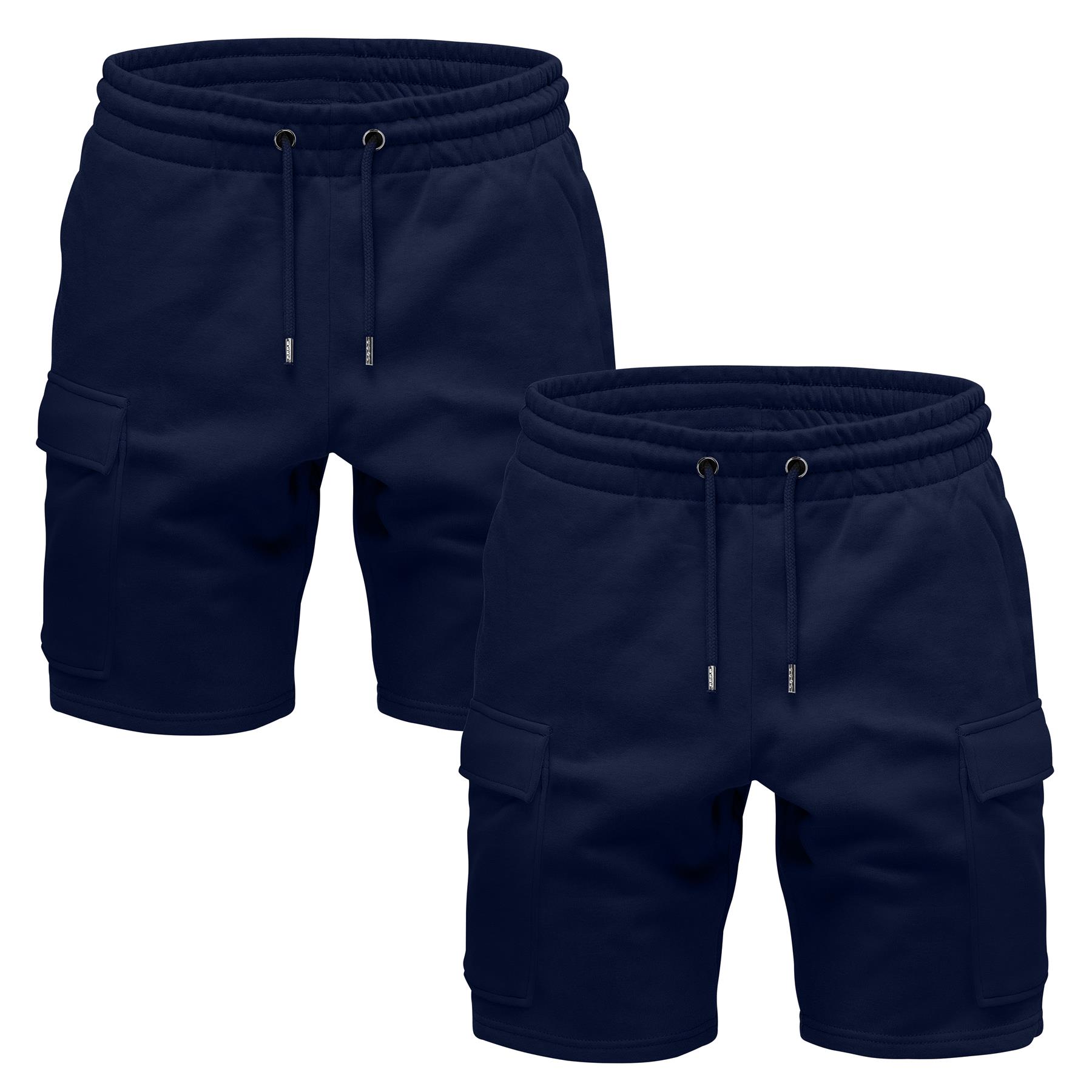 2 Pack Cargo Combat Fleece Shorts for Mens Summer Knee Length Gym Short Pants - Picture 6 of 6