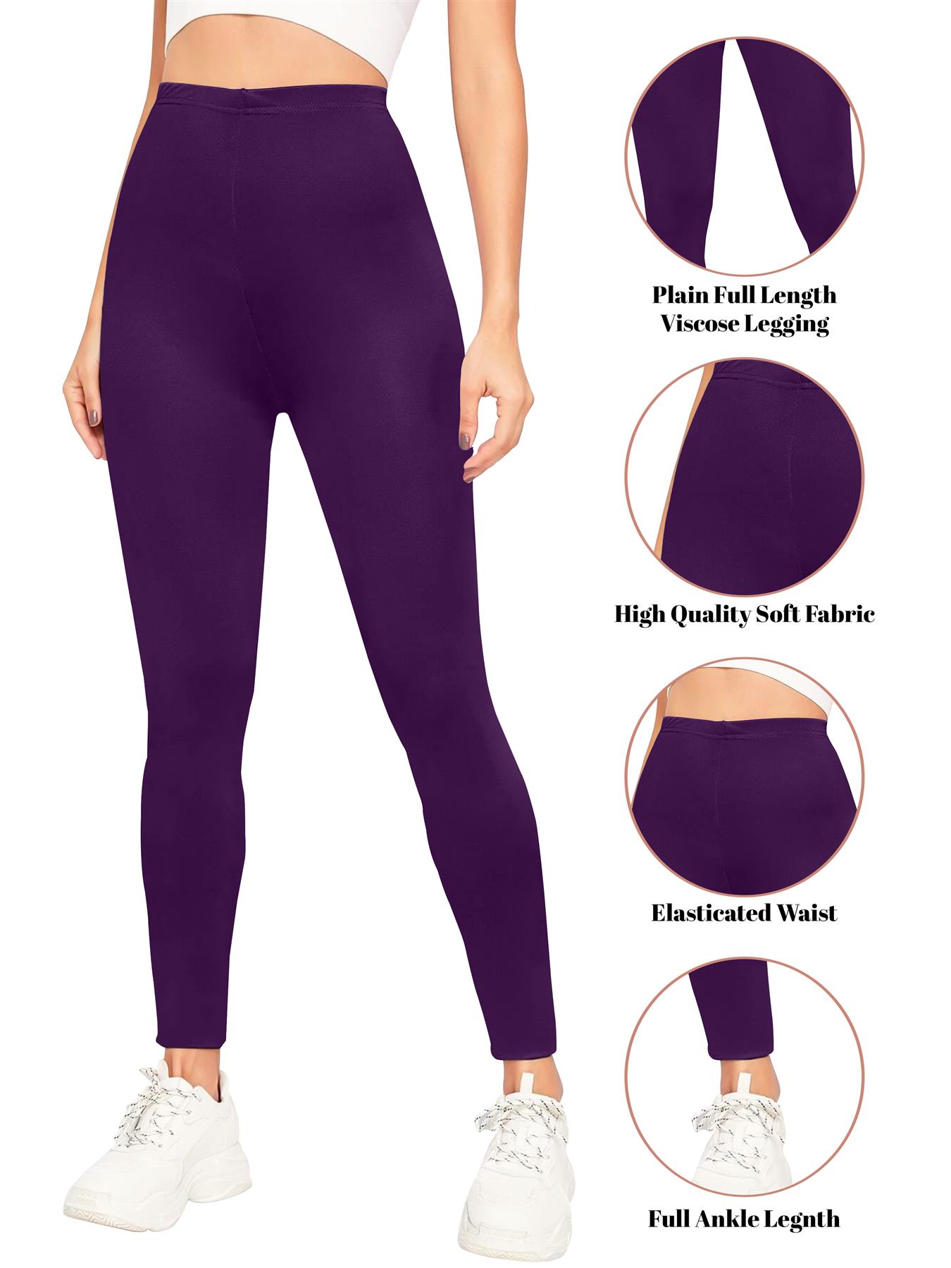 Womens Plain High Waist Leggings Trouser Fitness Gym Yoga Comfy Leggings Lot - Picture 30 of 68