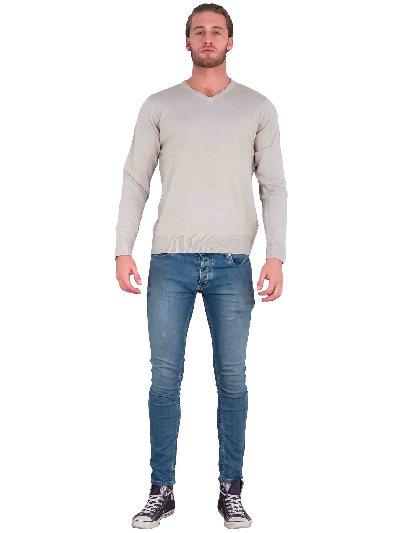 Mens Jumper Sweat Shirt Knitted V-Neck Pullover Casual Brave Soul Warm Winter L