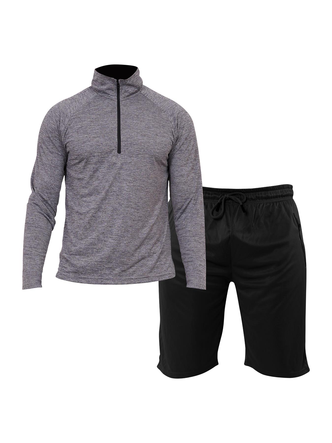 Conjunto de pijama de verano de algodón con cremallera y pantalones cortos coordinados para hombre - Imagen 4 de 6