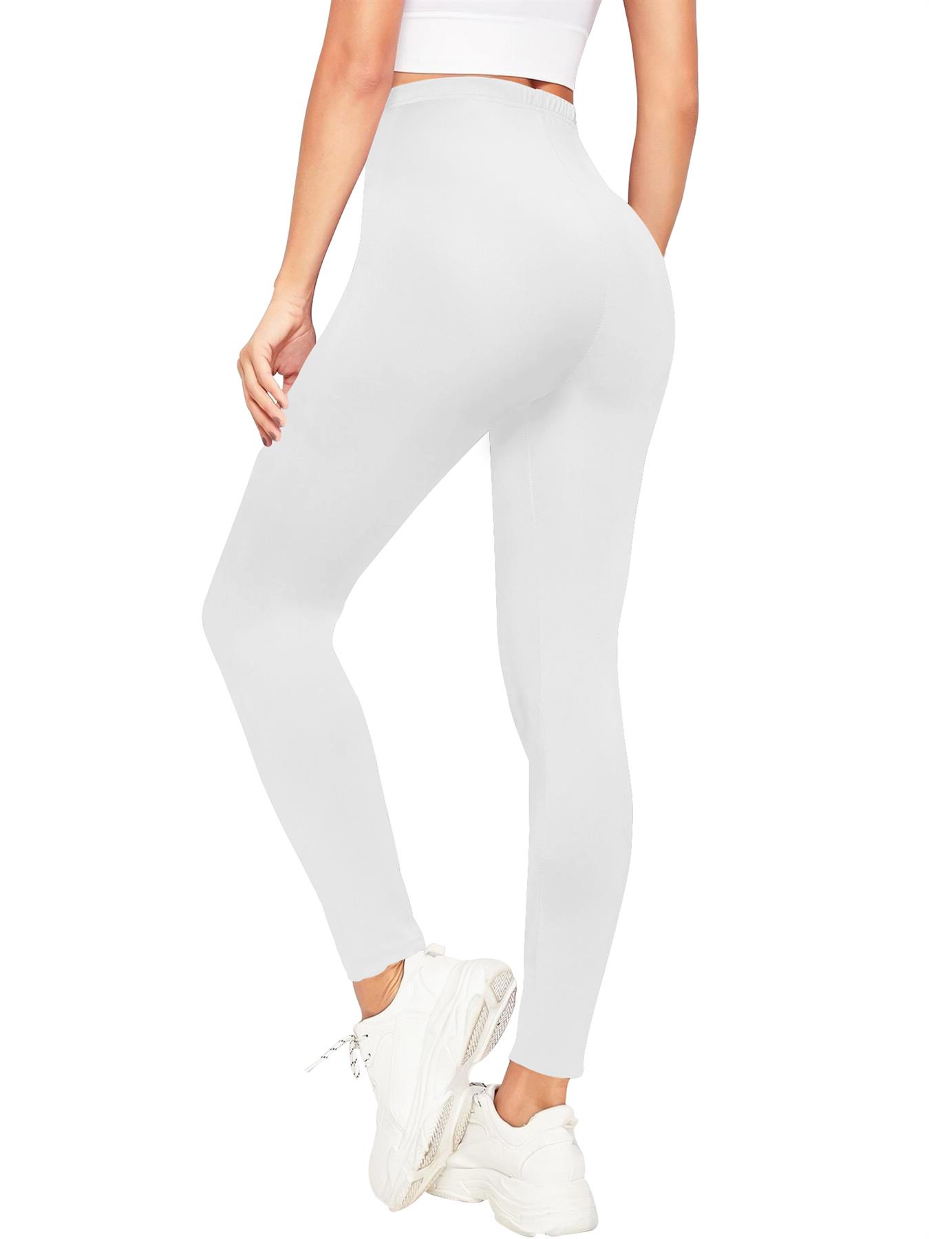 Womens Plain High Waist Leggings Trouser Fitness Gym Yoga Comfy Leggings Lot - Picture 23 of 68