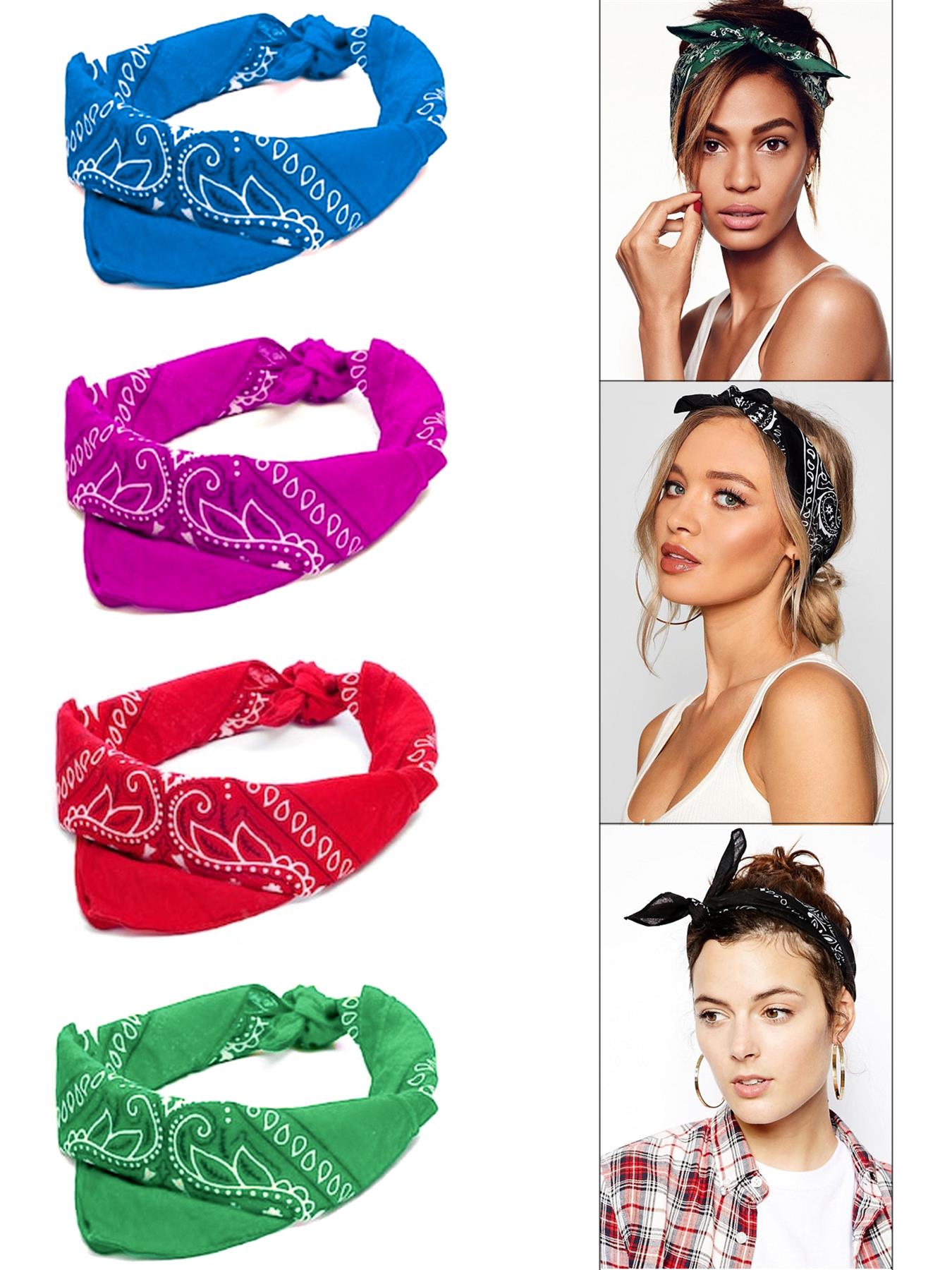 Lote de Prendas para la Cabeza/Banda para el Cabello de Cachemira Bandana Banda para el Cuello de la Muñeca - Imagen 11 de 90