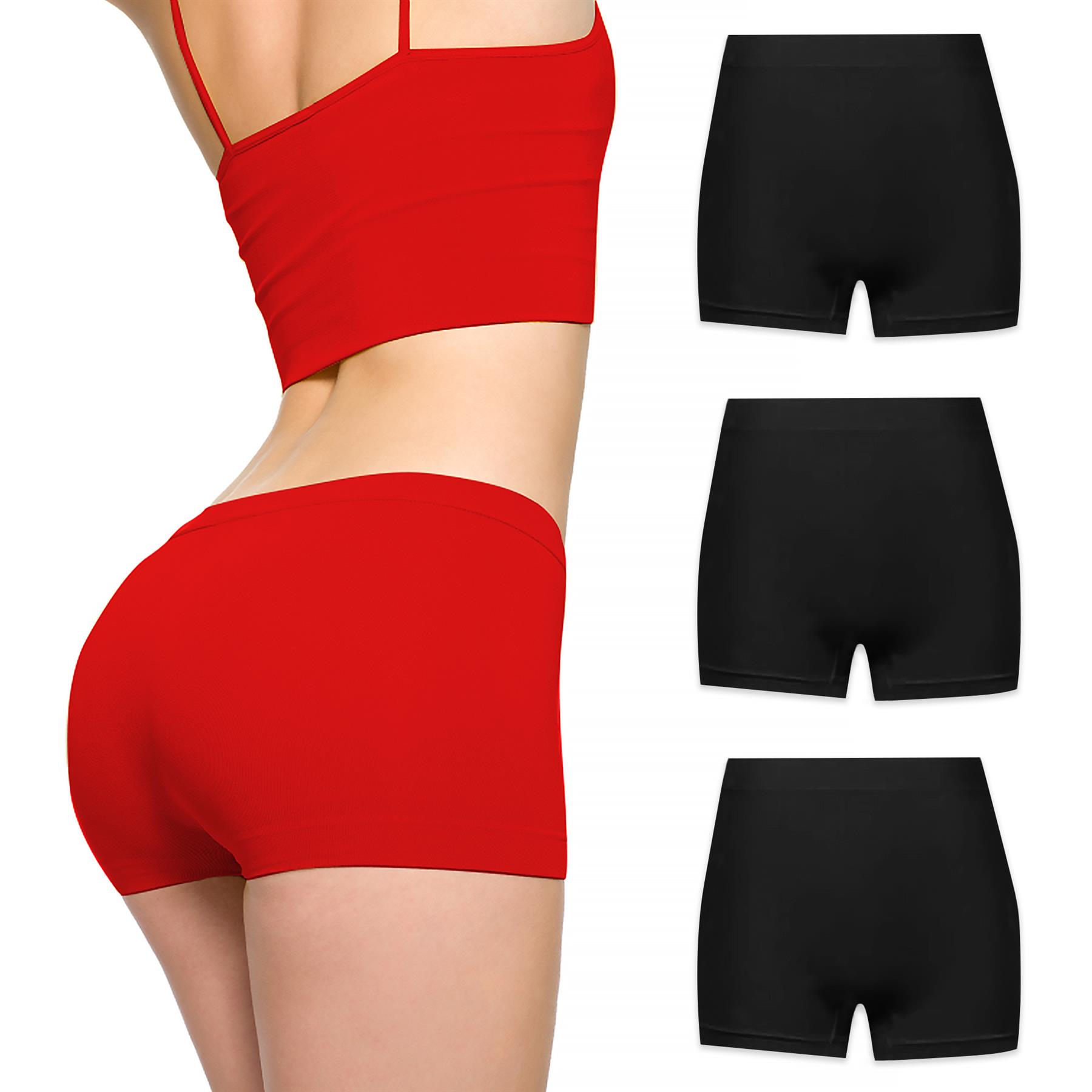 Womens Ladies Plain Underwear High Waist Seamless Stretch Boxer Shorts Pants Lot - Picture 4 of 121