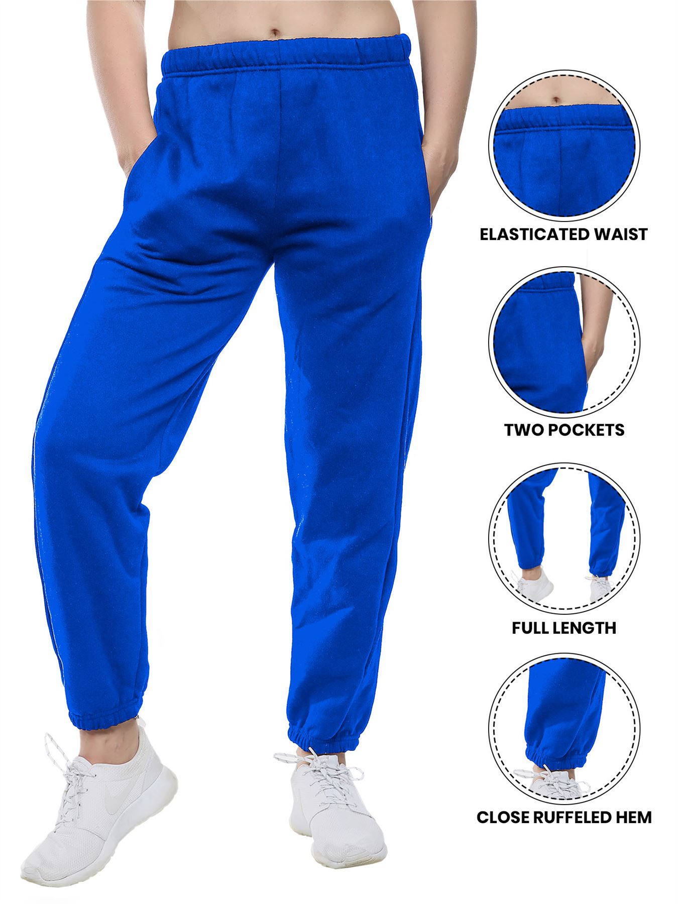 Kids Jogging Bottoms Warm Fleece Plain Joggers Bottom Pant 2 - 13 Years - Picture 41 of 41