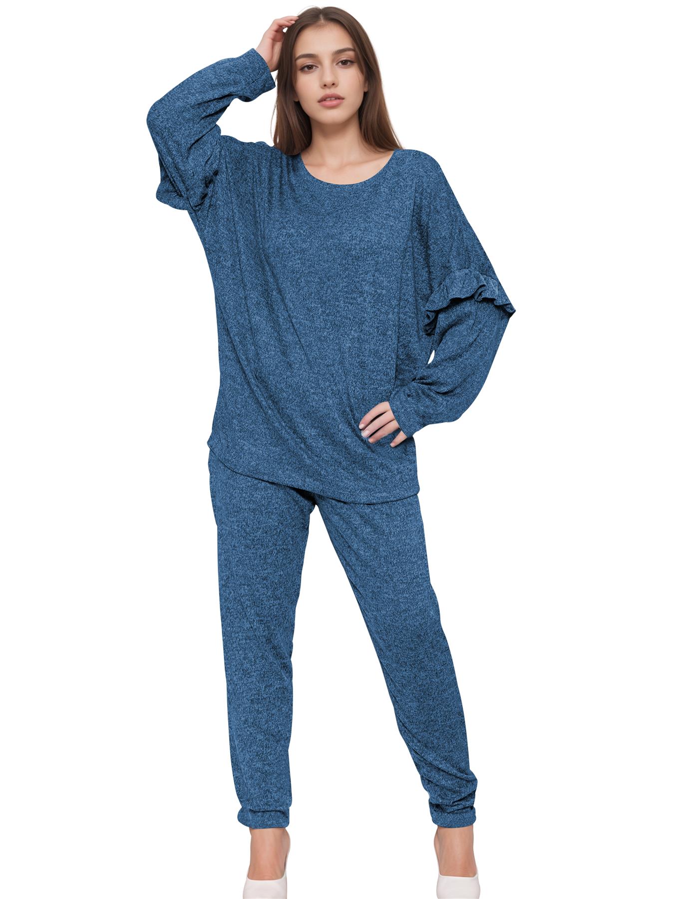 2 Piece Ladies Italian Activewear Tracksuit Summer Casual Long Sleeve Crew Neck - Picture 34 of 38