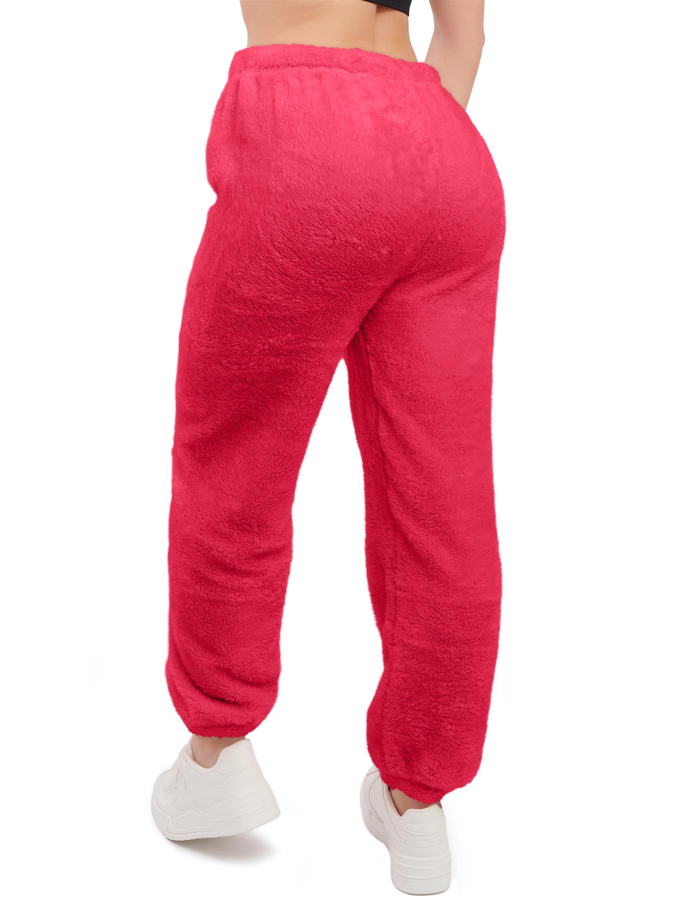 Mujeres Peluche Polar Joggers Invierno Suelto Dobladillo Cierre Damas Ropa de Salón Pantalón Reino Unido - Imagen 24 de 29