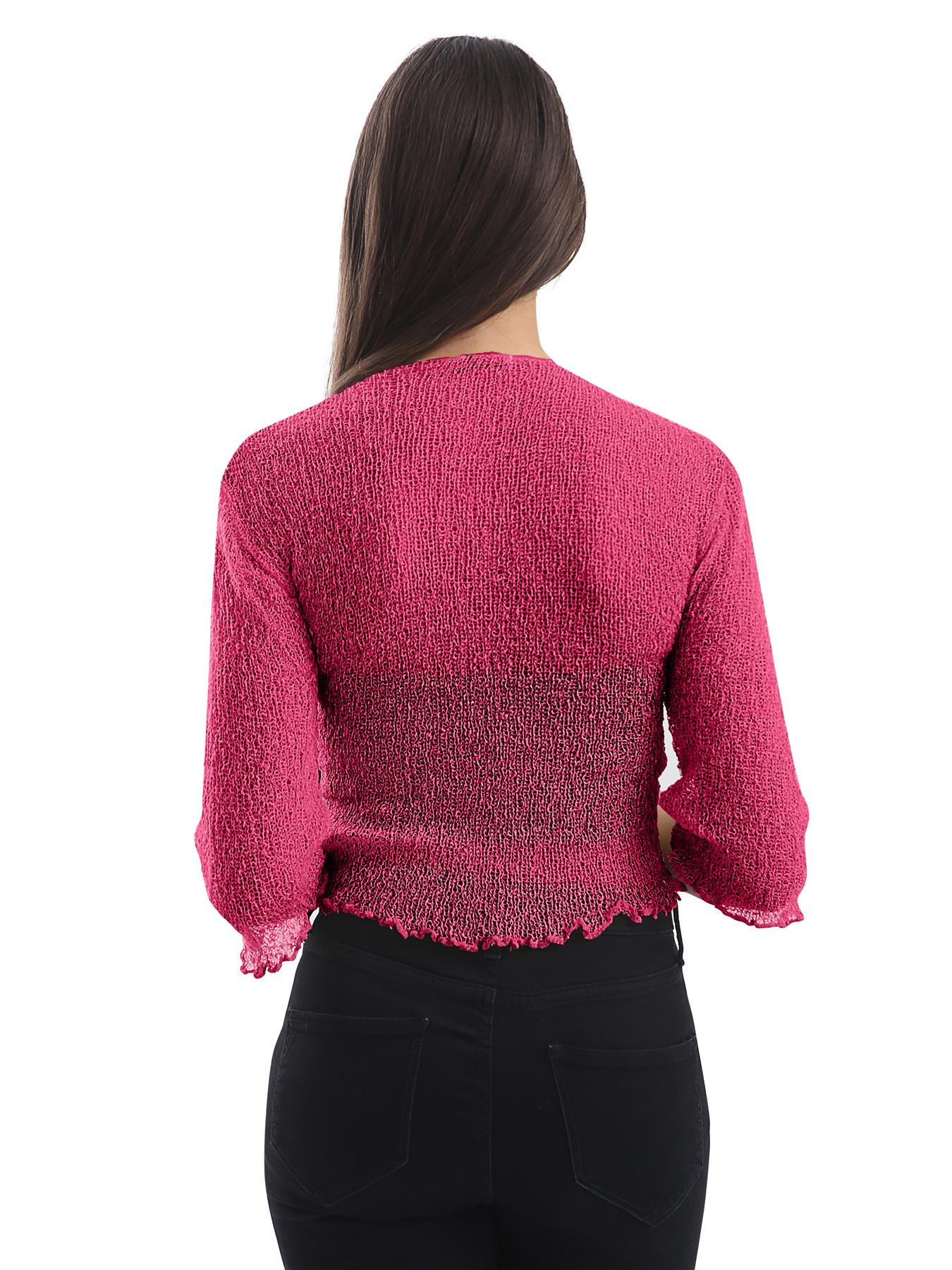 Womens Tie Up Open Front Shrug Ladies Knitted Cropped Bolero beach summer Top - Picture 23 of 169