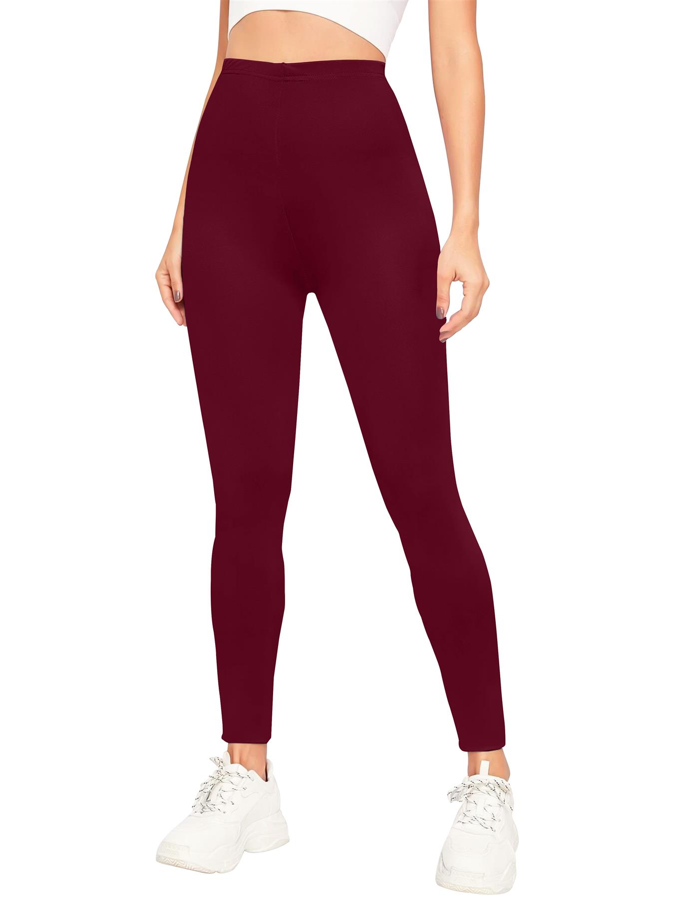 Womens Plain High Waist Leggings Trouser Fitness Gym Yoga Comfy Leggings Lot - Picture 10 of 68