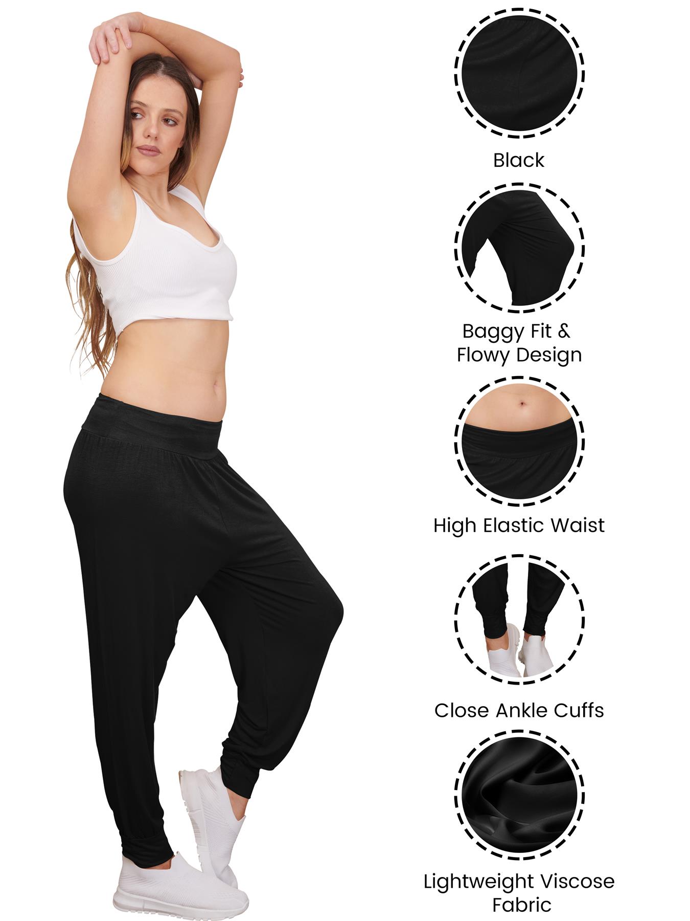 Womens Harem Ali Baba Full Pants Trousers Ladies Baggy Hareem Leggings Plus Size - Picture 14 of 143
