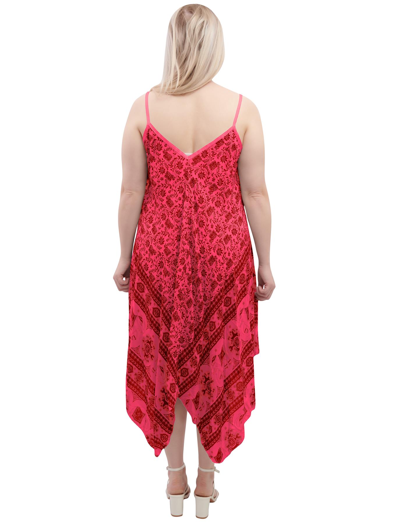 Womens Sleeveless Italian V Neck Hanky Dress Elephant Print Strappy Summer Maxi - Picture 57 of 72
