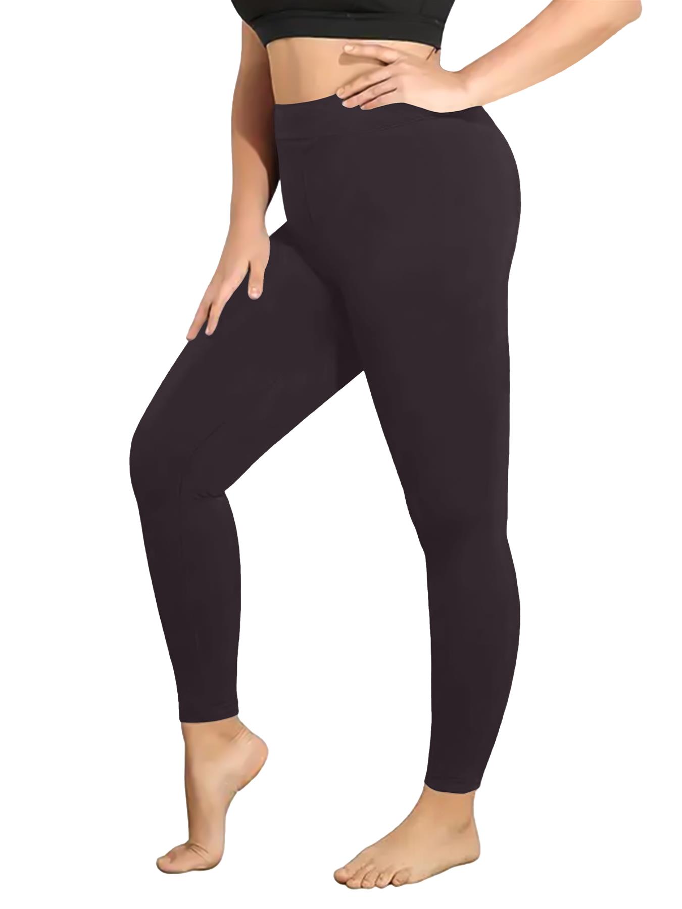 Women Warm Thick Fleece Lined Full Length Leggings Soft High Waist Elasticated - Picture 6 of 10