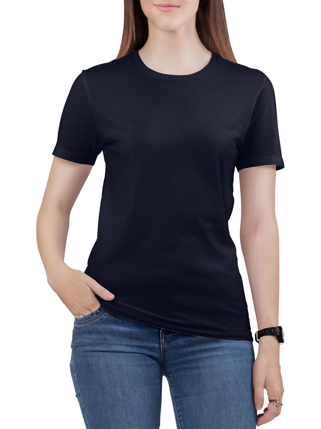 Fruit Of The Loom T Shirts Womens Ladies Plain Coloured Cotton Fitted Tee Shirt - Picture 12 of 35