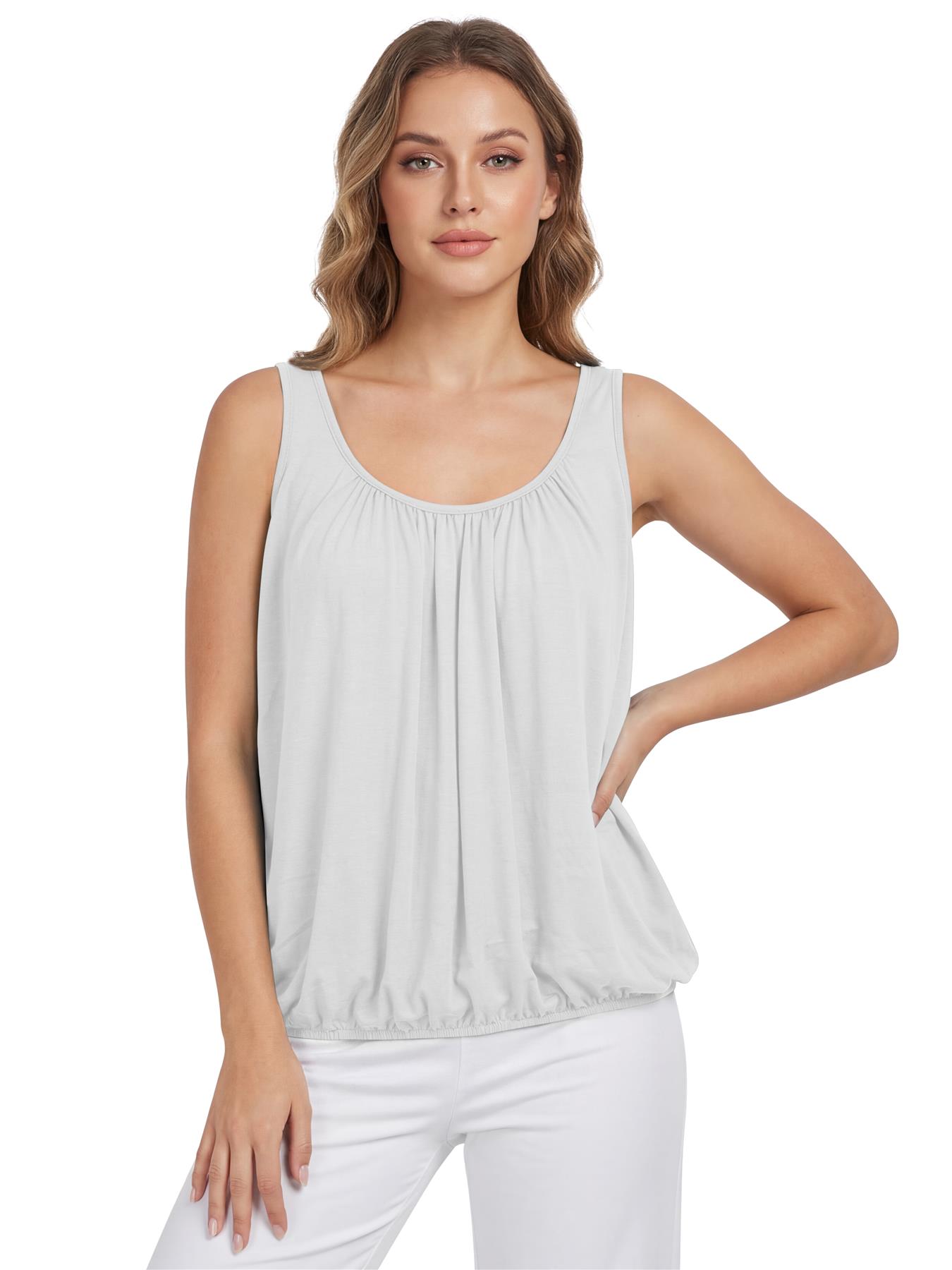 Nueva Camiseta Chaleco Mujer Italiana Chapada Top Damas Elástica Cuello Redondo Cuello Redondo