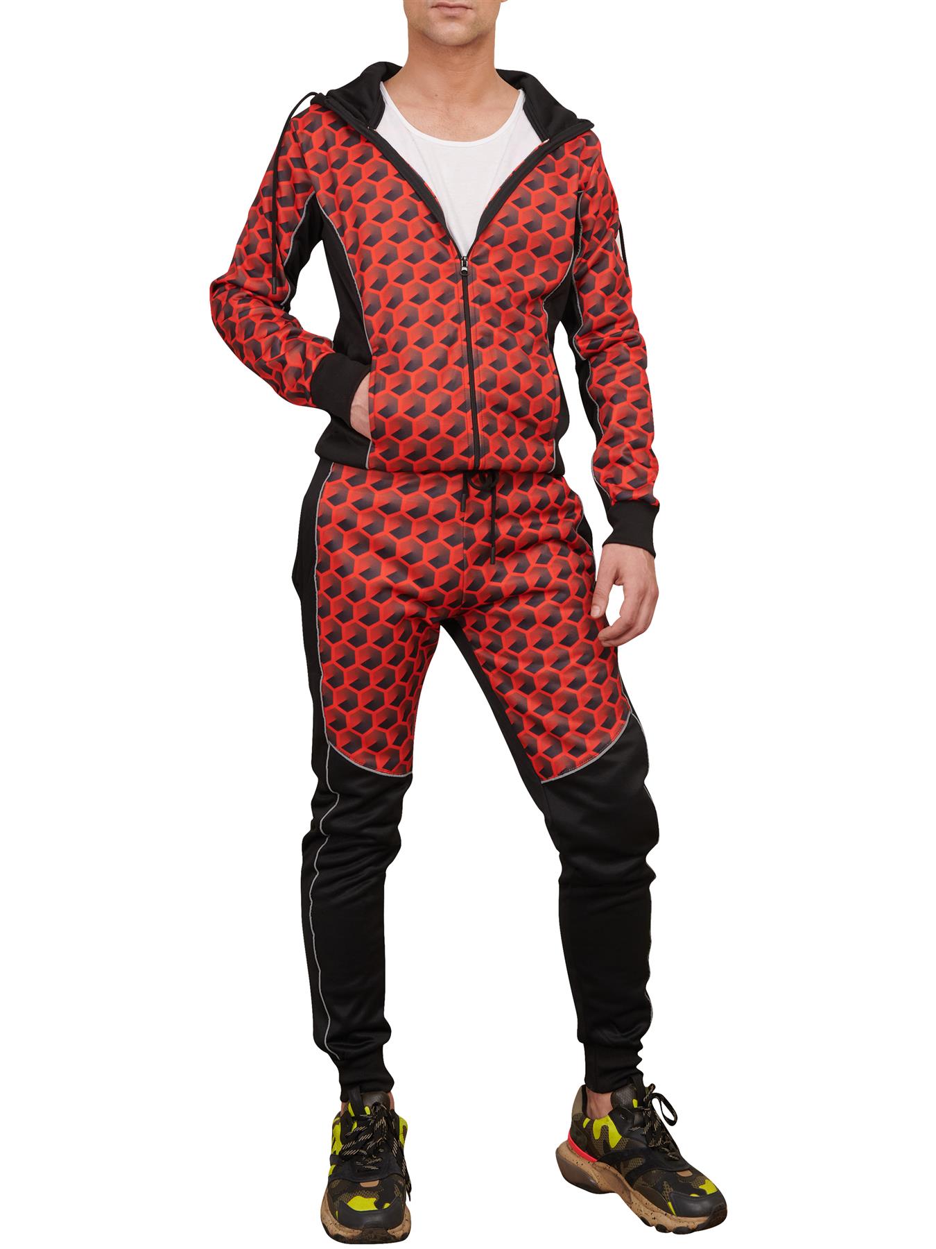 Men's Tracksuit Gradient Colored Pants Ziper With Pcokets Long sleeve Hoodie - Picture 8 of 15