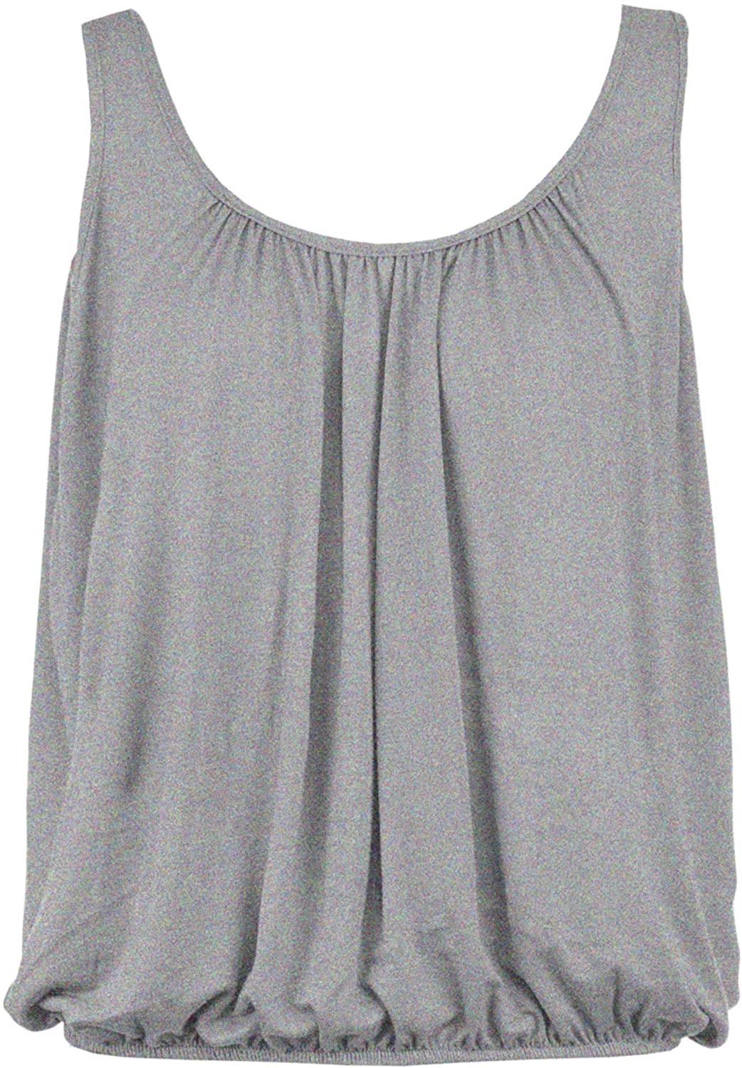 Womens Italian Plated Basic Top Ladies Elasticated Round Scoop Neck Vest T-Shirt - Picture 50 of 102