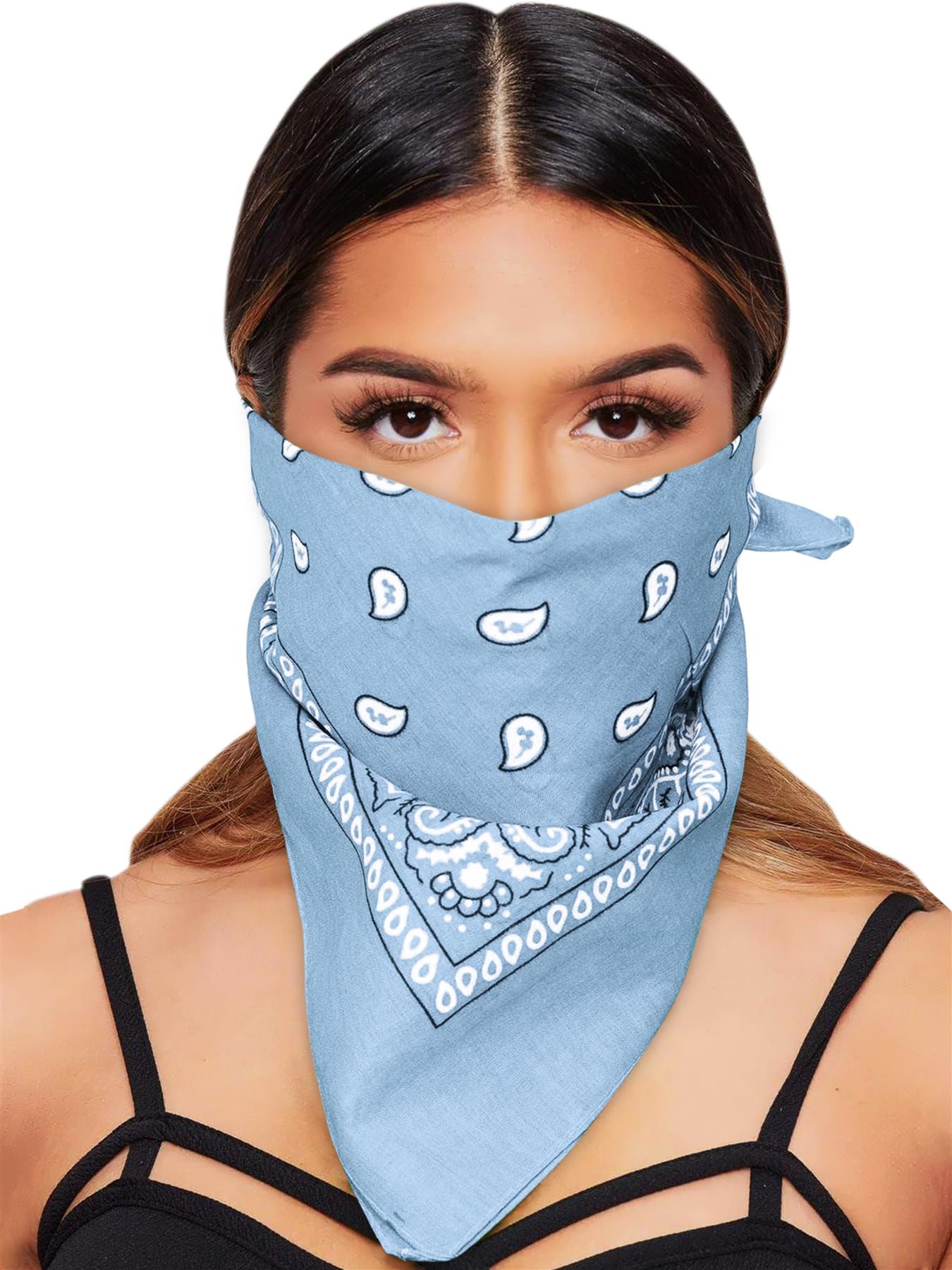 Paisley Bandana Cotton Scarf Headband Head Wear Mouth Protection Wrap Band Lot - Picture 28 of 63