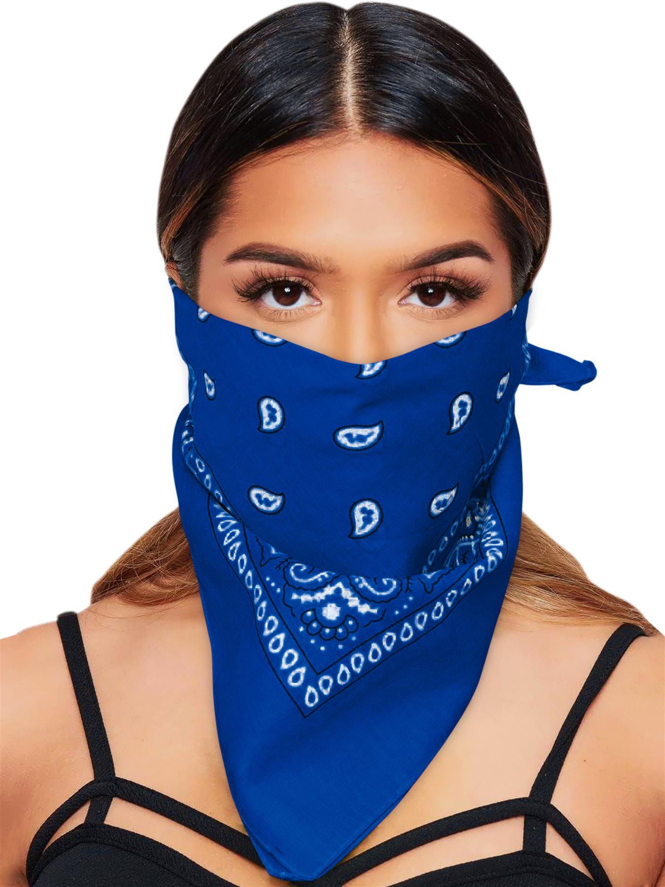 Paisley Bandana Cotton Scarf Headband Head Wear Mouth Protection Wrap Band Lot - Picture 49 of 63