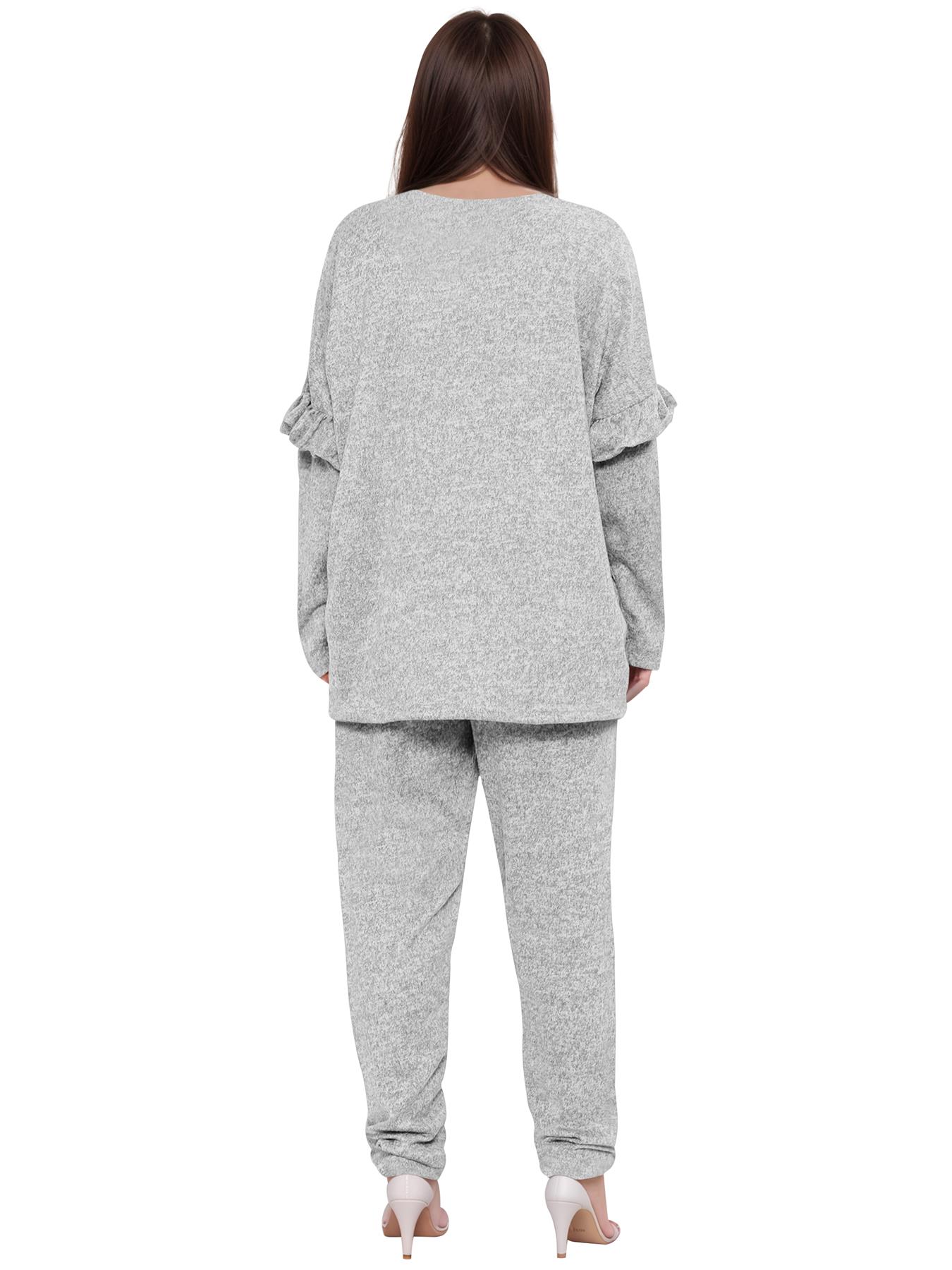 2 Piece Ladies Italian Activewear Tracksuit Summer Casual Long Sleeve Crew Neck - Picture 17 of 38