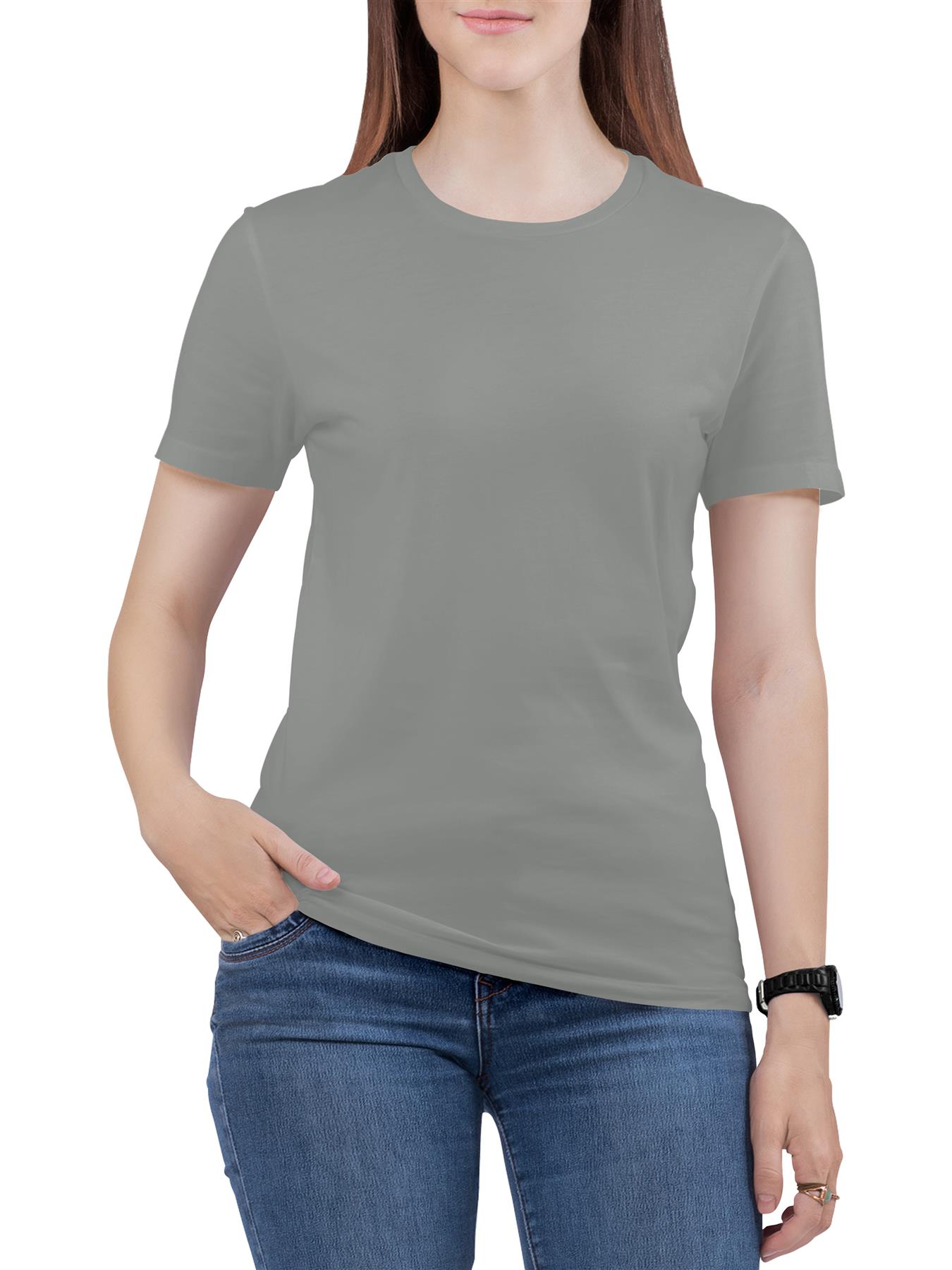 Fruit Of The Loom T Shirts Womens Ladies Plain Coloured Cotton Fitted Tee Shirt - Picture 34 of 35