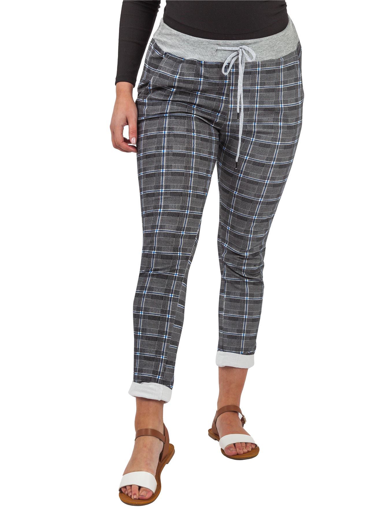 Womens Denim Soft Cotton Italian Bottoms Jogging Jogger Stretch