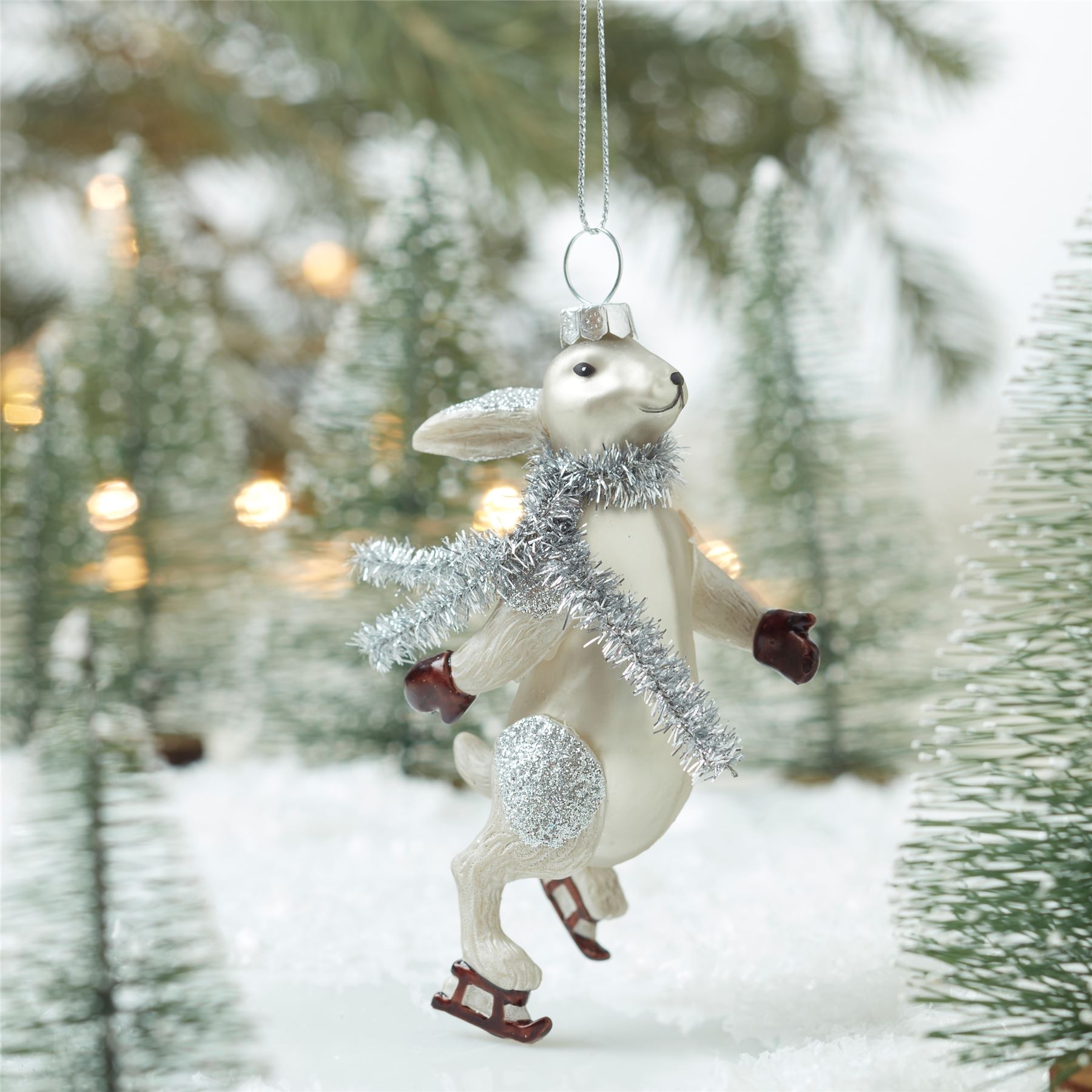 Ice Skating Rabbit Hare Christmas Tree Decoration Gisela Graham Ebay