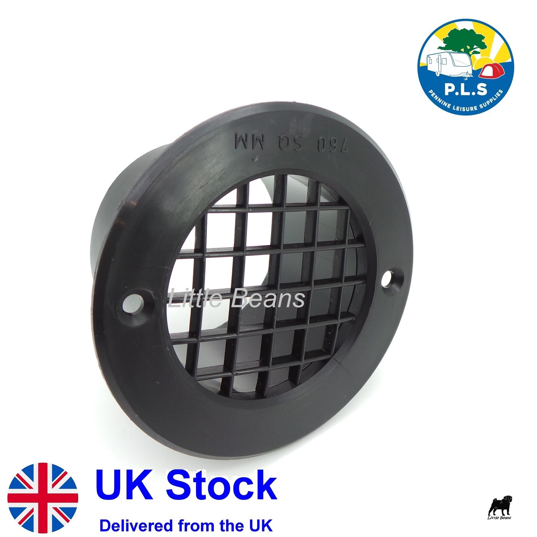 6 x Gas Drop Out Round Floor Vent Campervan Caravan Motorhome Black