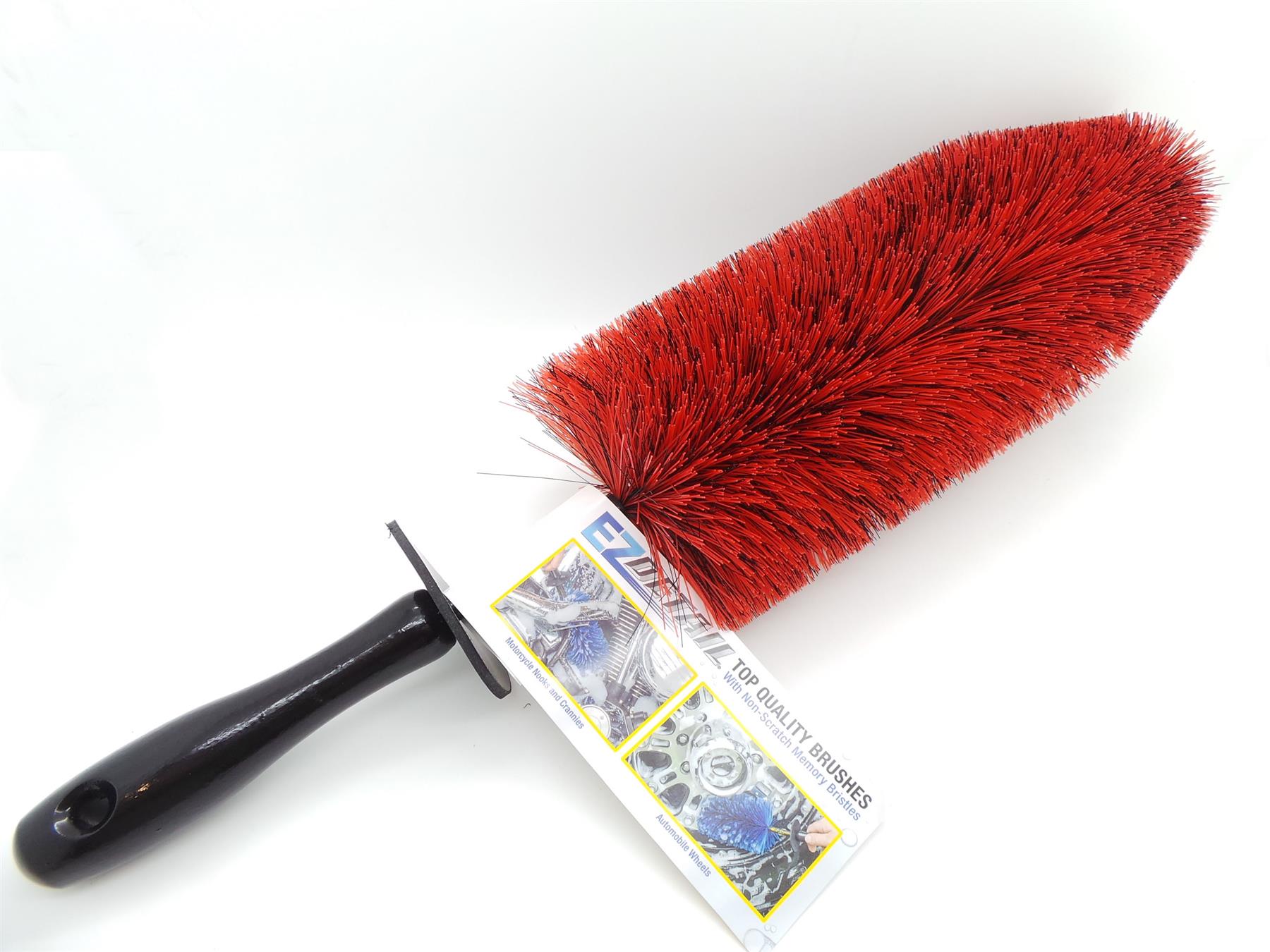 EZ Detail Alloy Wheel Brush Non Scratch Detailing Brush Red Large eBay