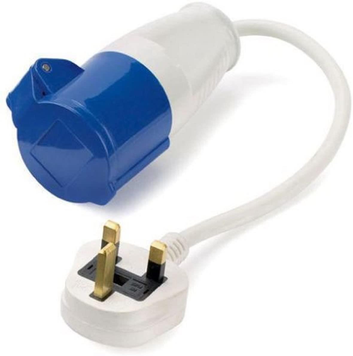 Main Hook Up UK Conversion Lead Adaptor Camping Caravan Site Electric