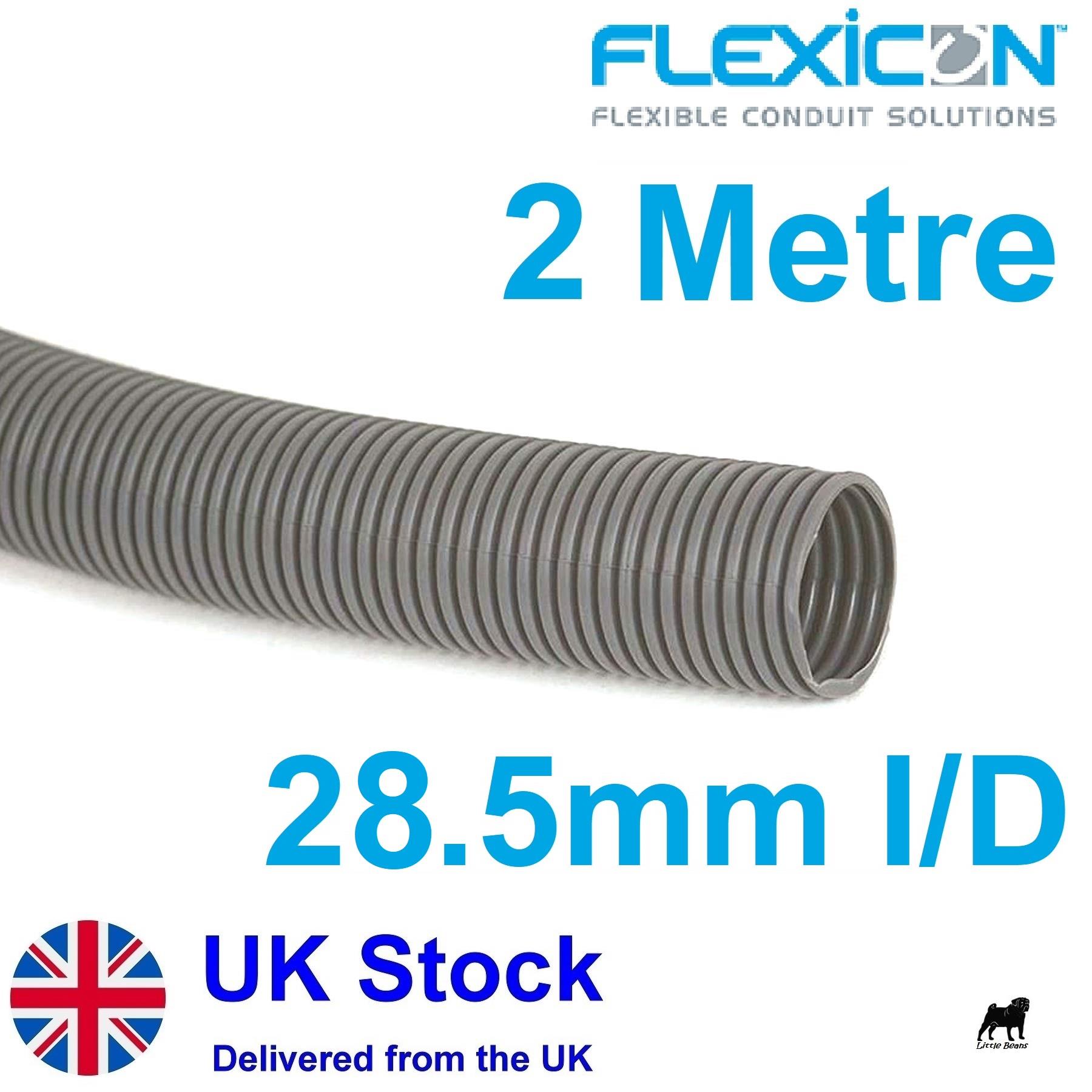 2m Waste Water Pipe 28.5mm ID Convoluted Grey Hose 2 Metre Caravan