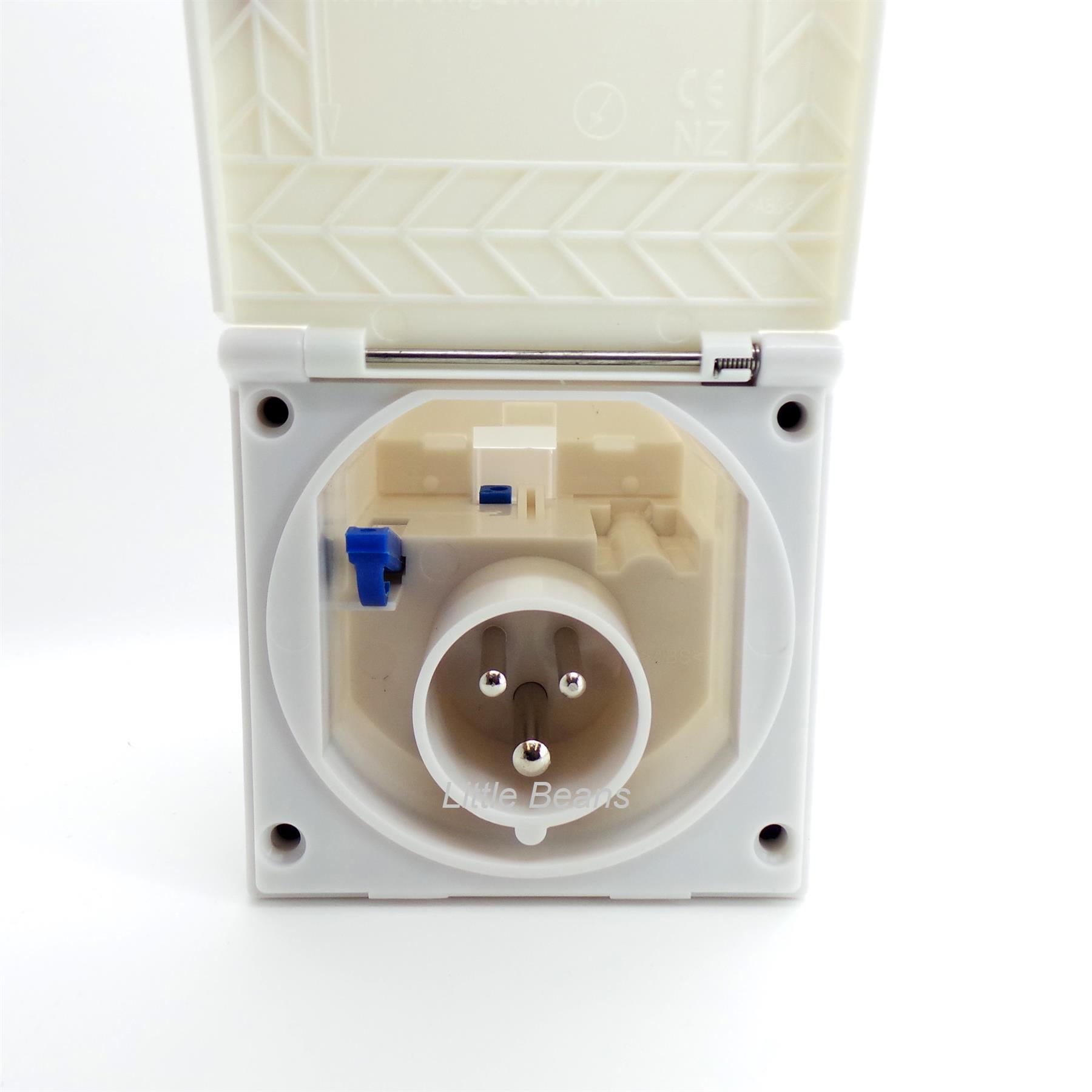 Mains Hook Up Inlet Socket Caravan VW Motorhome Flush Fitting White