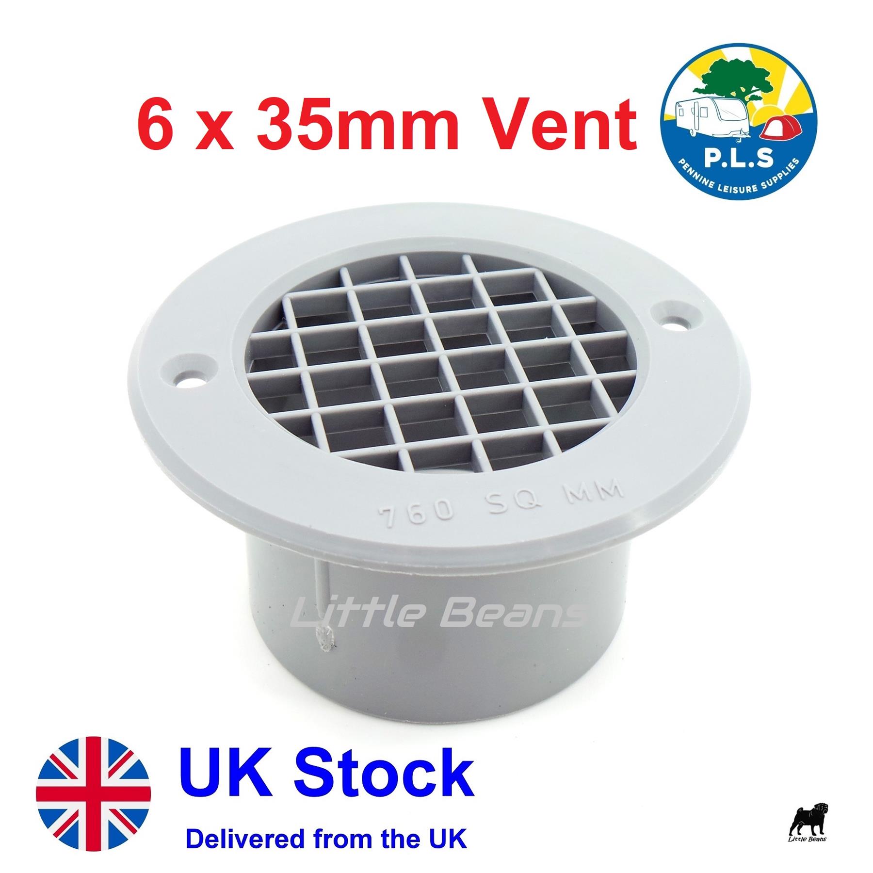 6 x Gas Drop Out Round Floor Vent Campervan Caravan Motorhome Grey 75mm