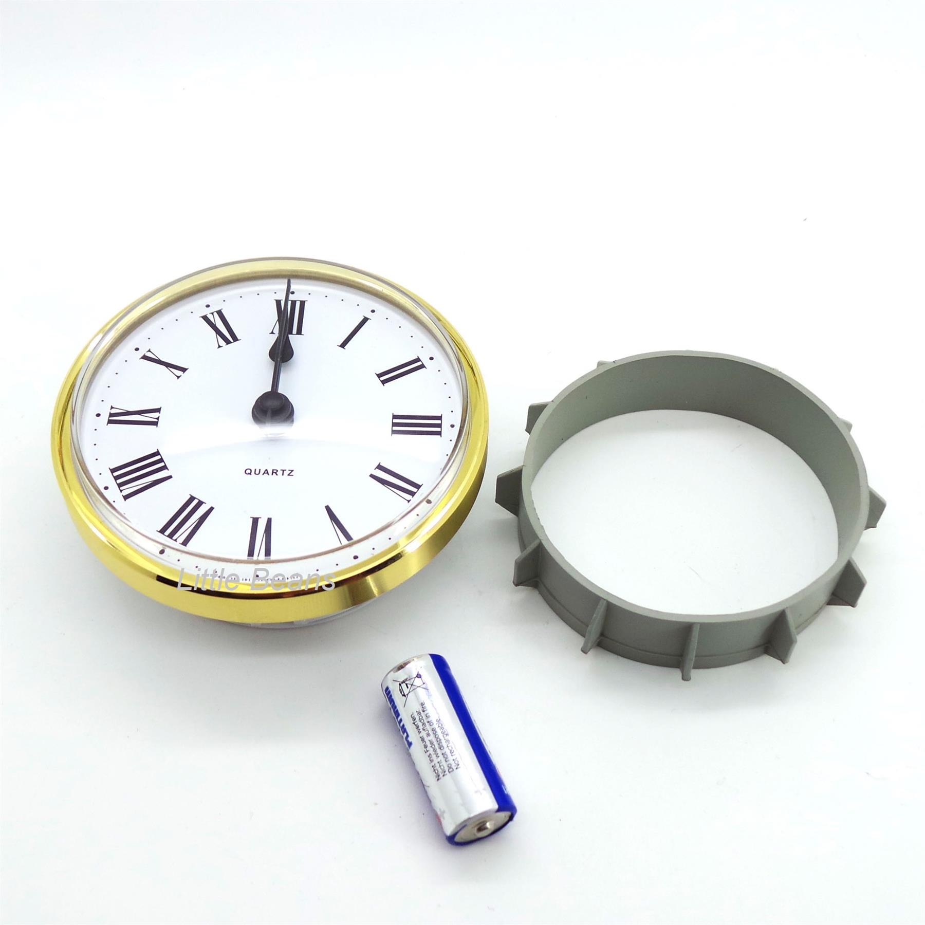 Caravan Motorhome Quartz Clock 72mm Surface Brass c/w Battery ME505