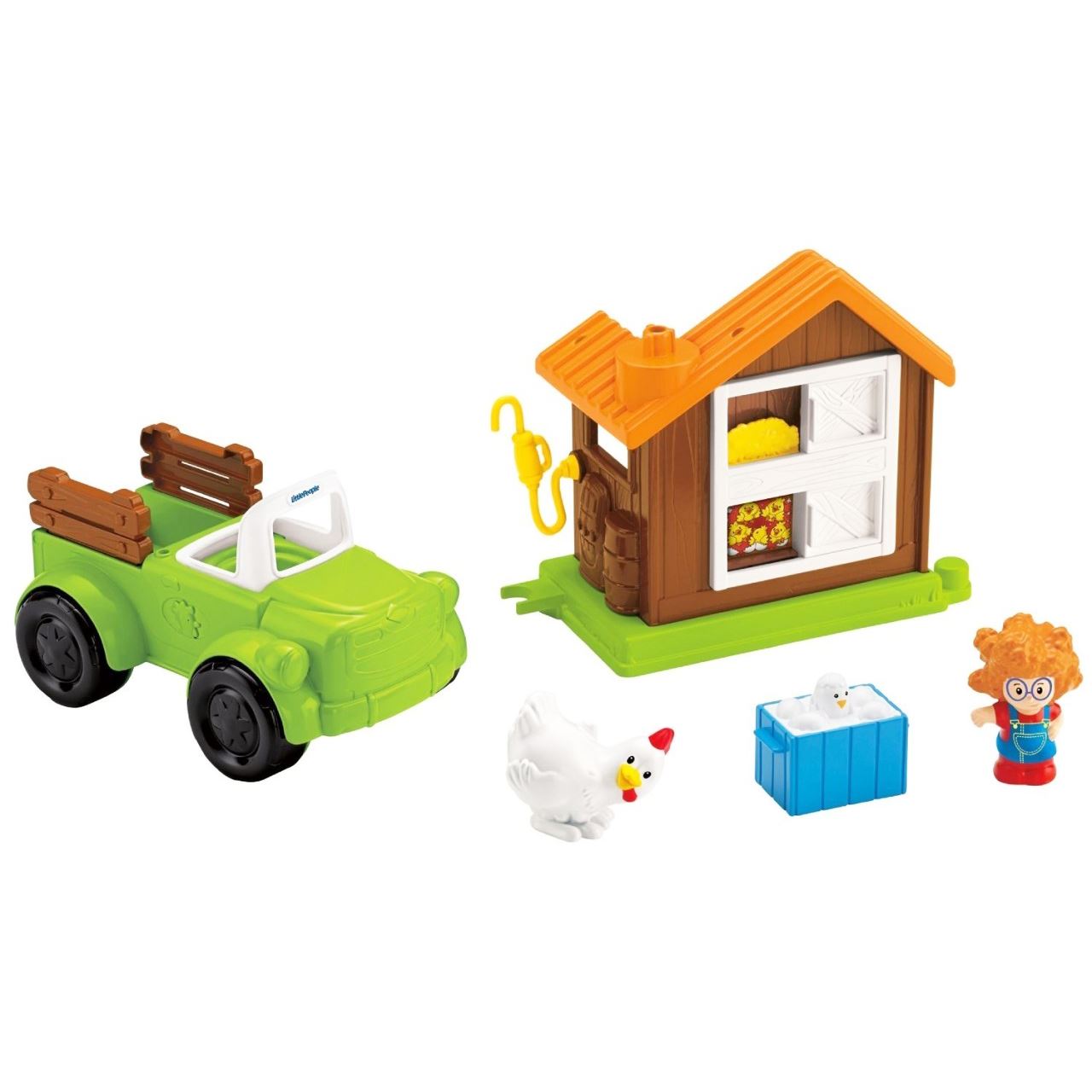 FISHER PRICE LITTLE PEOPLE FARM TRUCK & HOUSE TRACTOR & TRAILER FIGURE