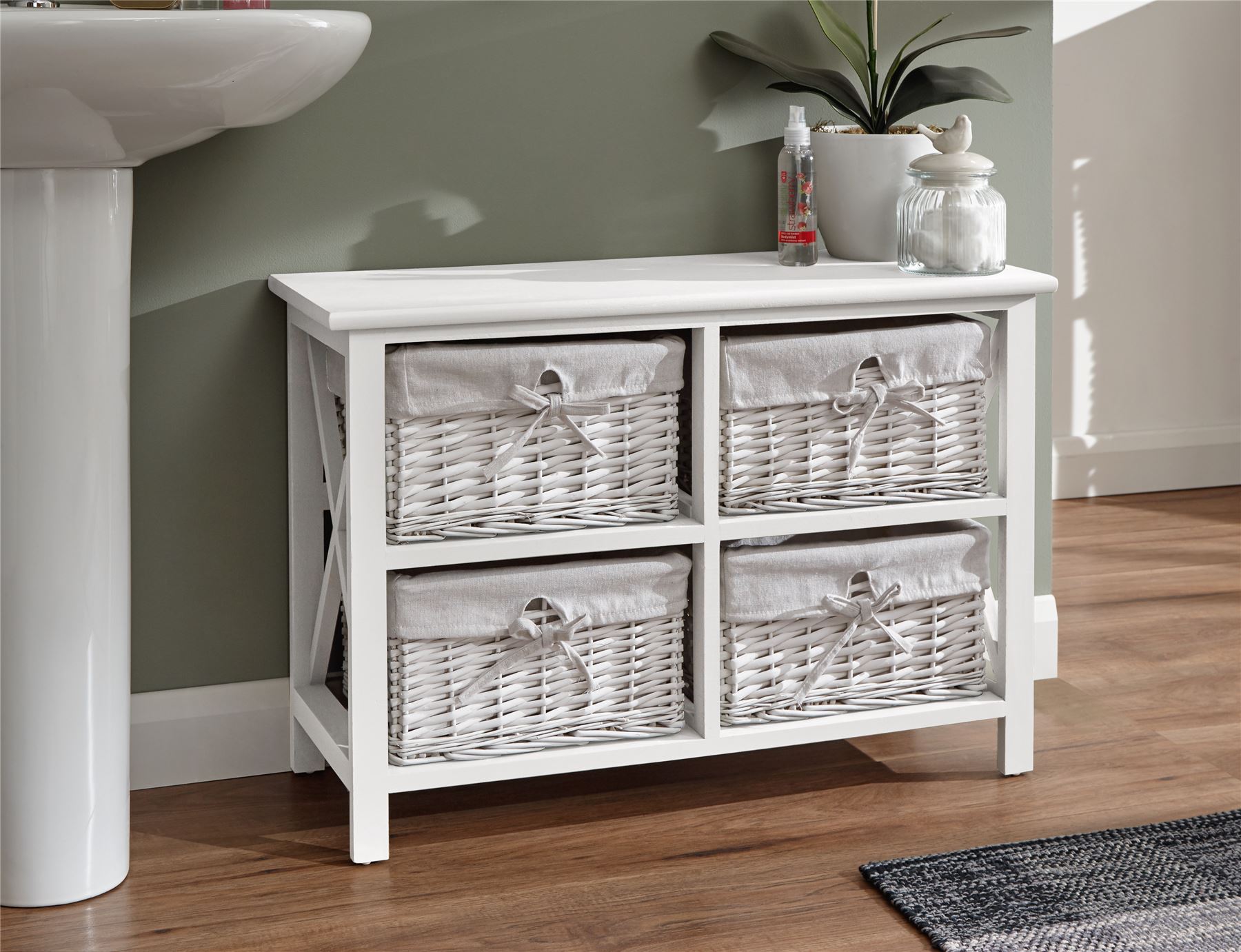 Padstow Low 2 2 Drawer Chest Bathroom Storage Unit Wooven Willow