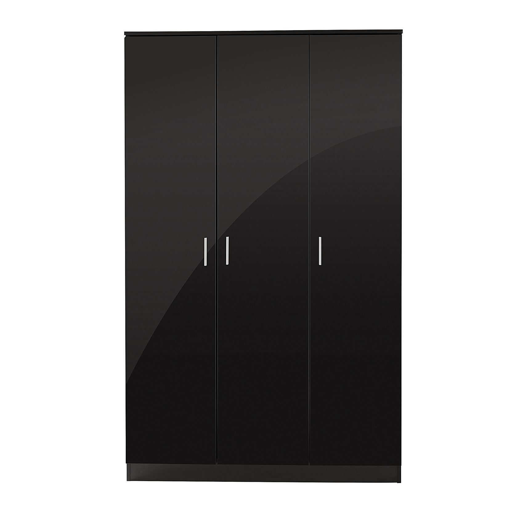BEDROOM FURNITURE 3 PIECE SET BLACK GLOSS WARDROBE DRAWER BEDSIDE CHEST TABLE eBay