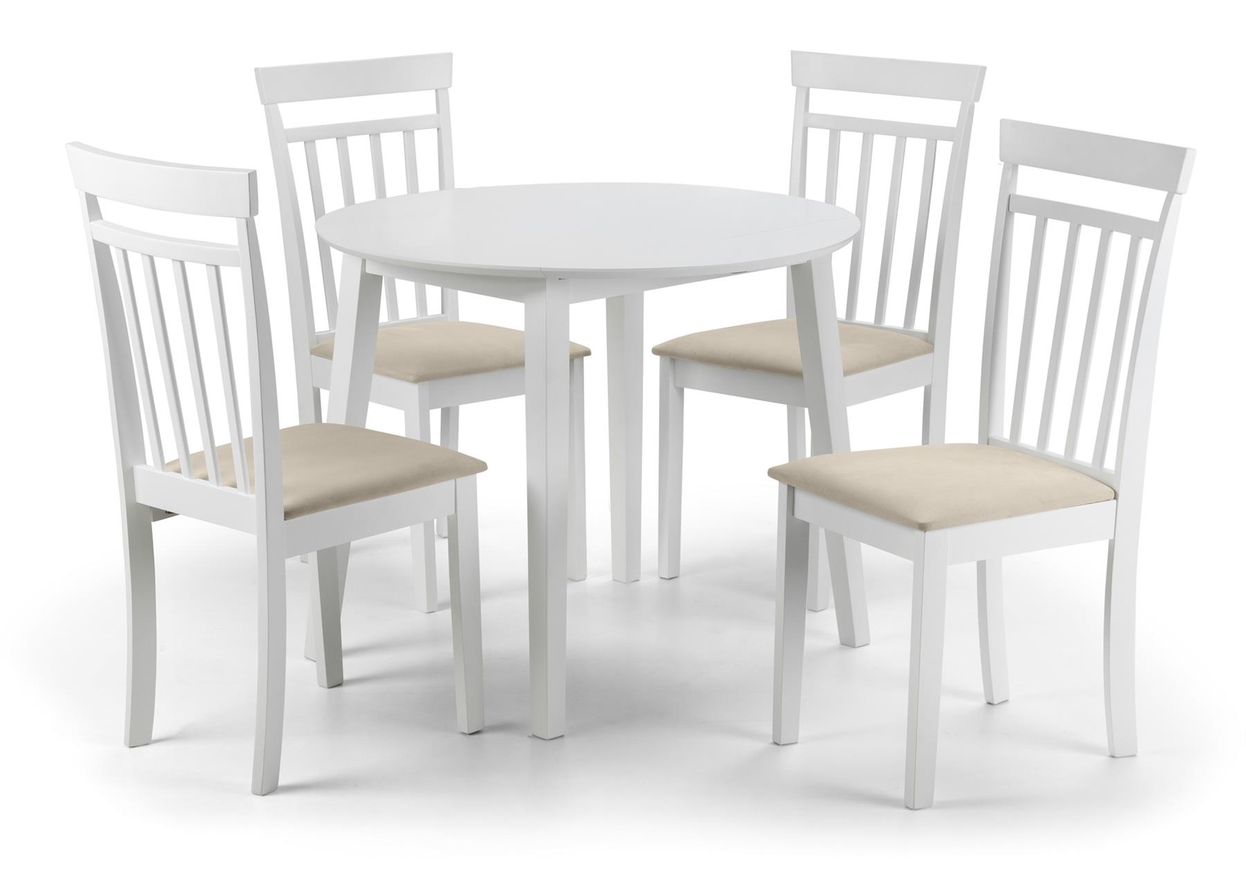 COAST WHITE/GREY DROPLEAF DINING TABLE & CHAIRS KITCHEN DINING ROOM