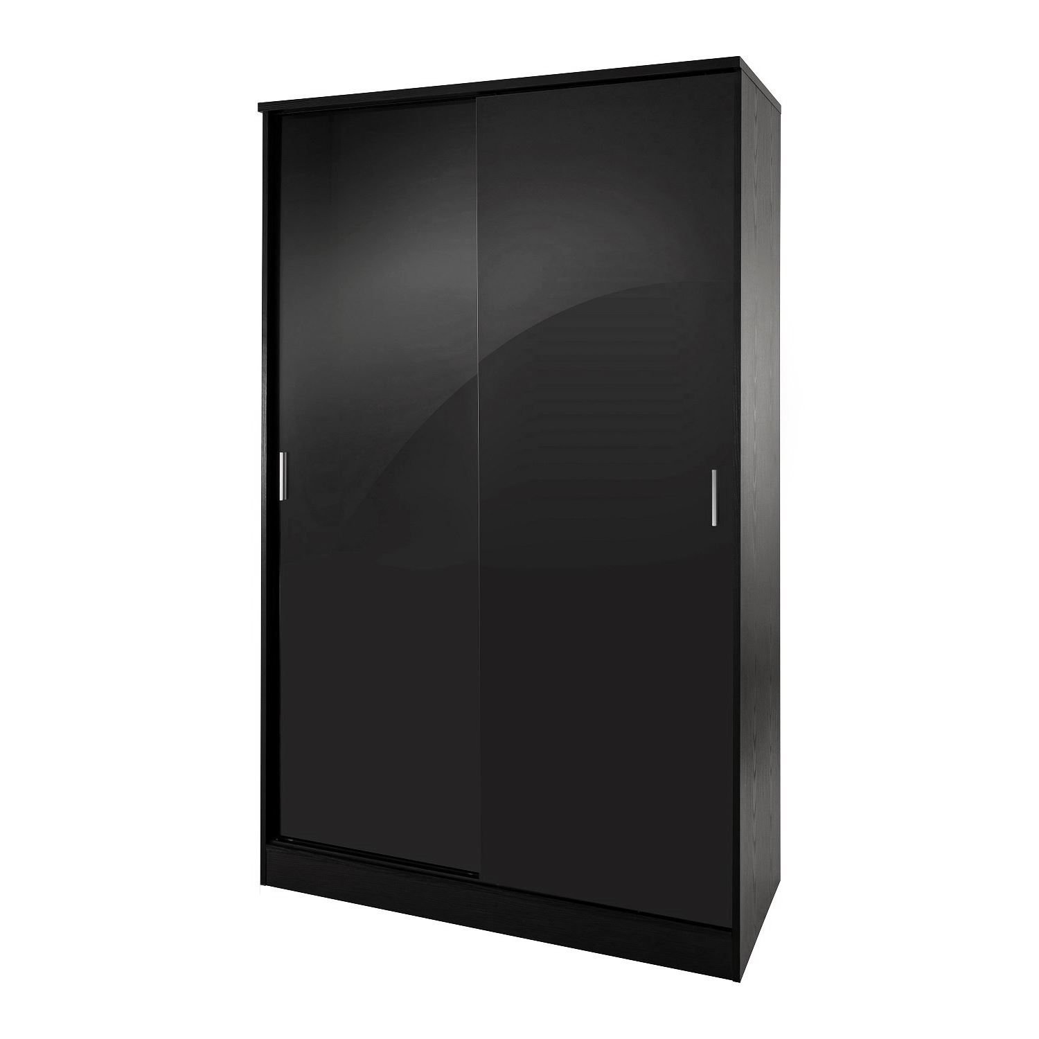 BEDROOM FURNITURE 3 PIECE SET BLACK GLOSS WARDROBE DRAWER BEDSIDE CHEST