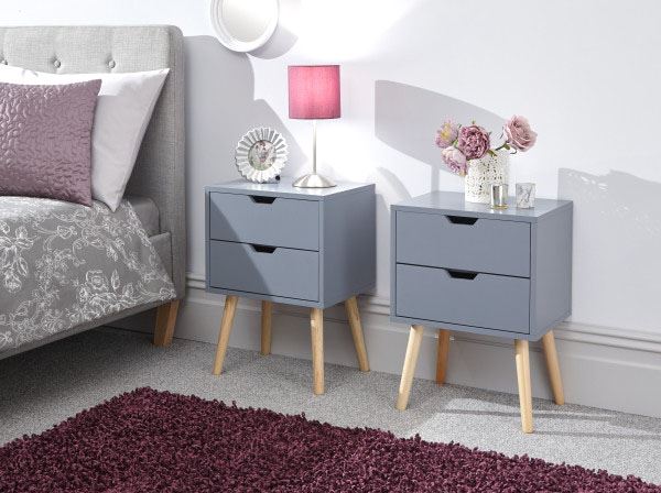 Next Ivory Isabella 2 Drawer Bedside Table Lamp Side End Table
